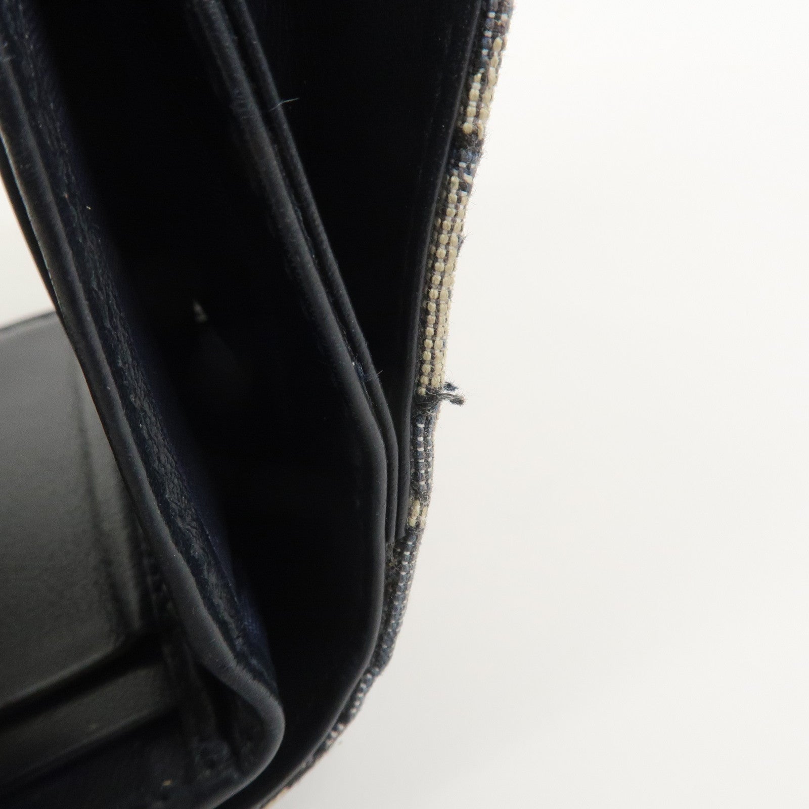 Christian Dior Trotter JacguardCanvas Leather Saddle Trifold Wallet