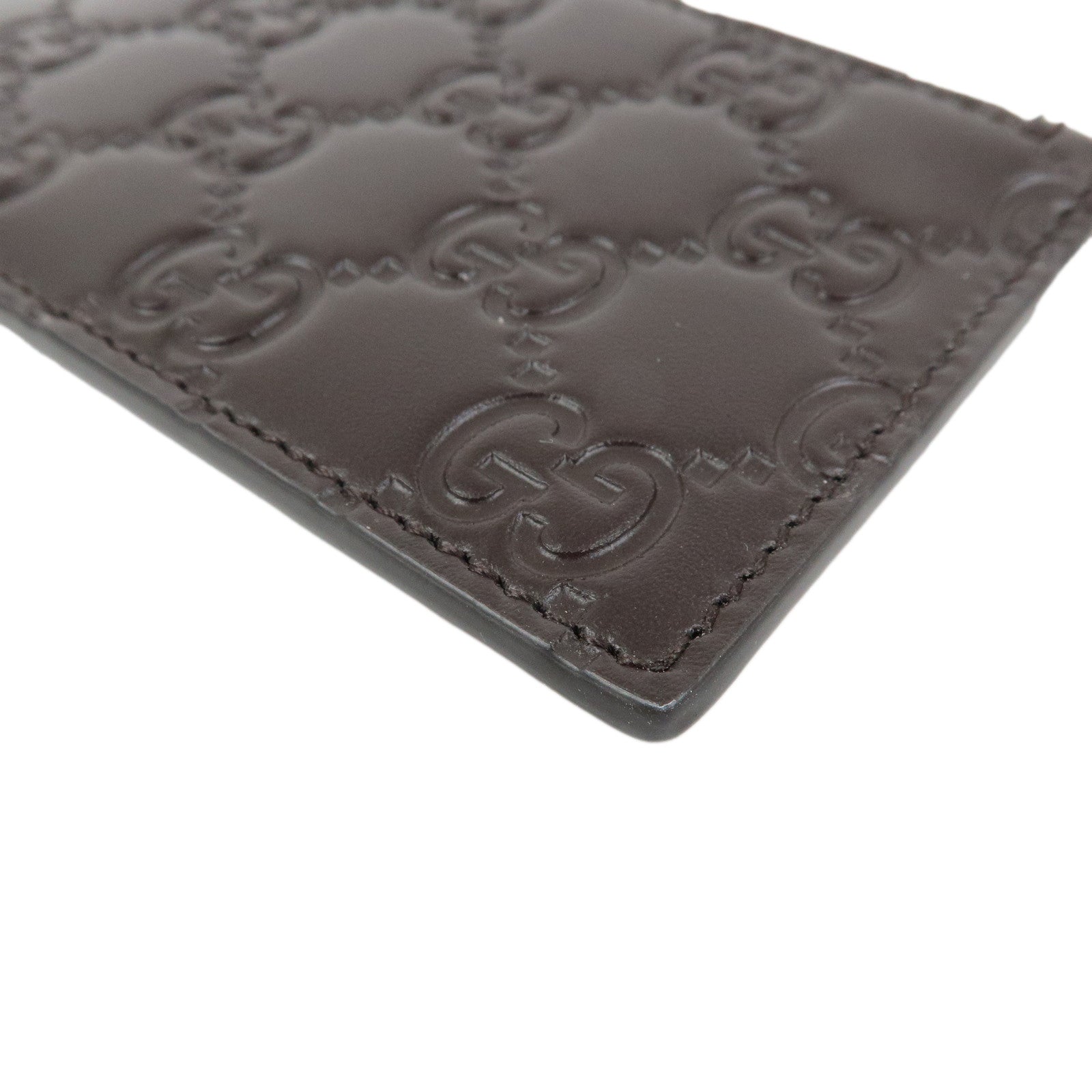 GUCCI Guccissima Leather Flagment Case Coin Card Case Brown 779876