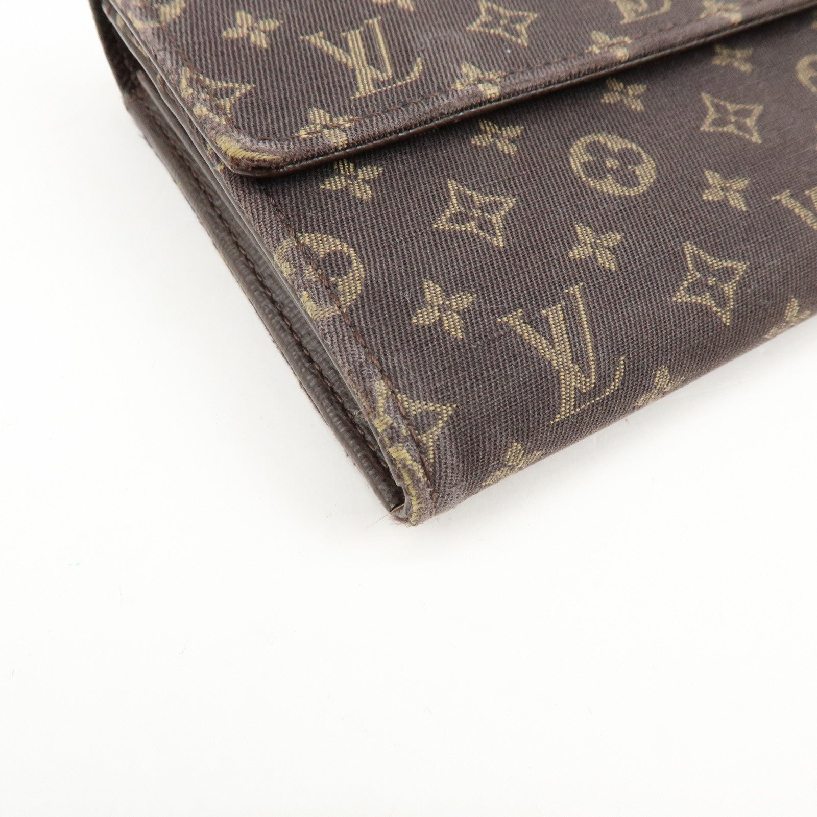 Louis Vuitton Monogram Mini Lin Canvas Long Wallet Brown M95234