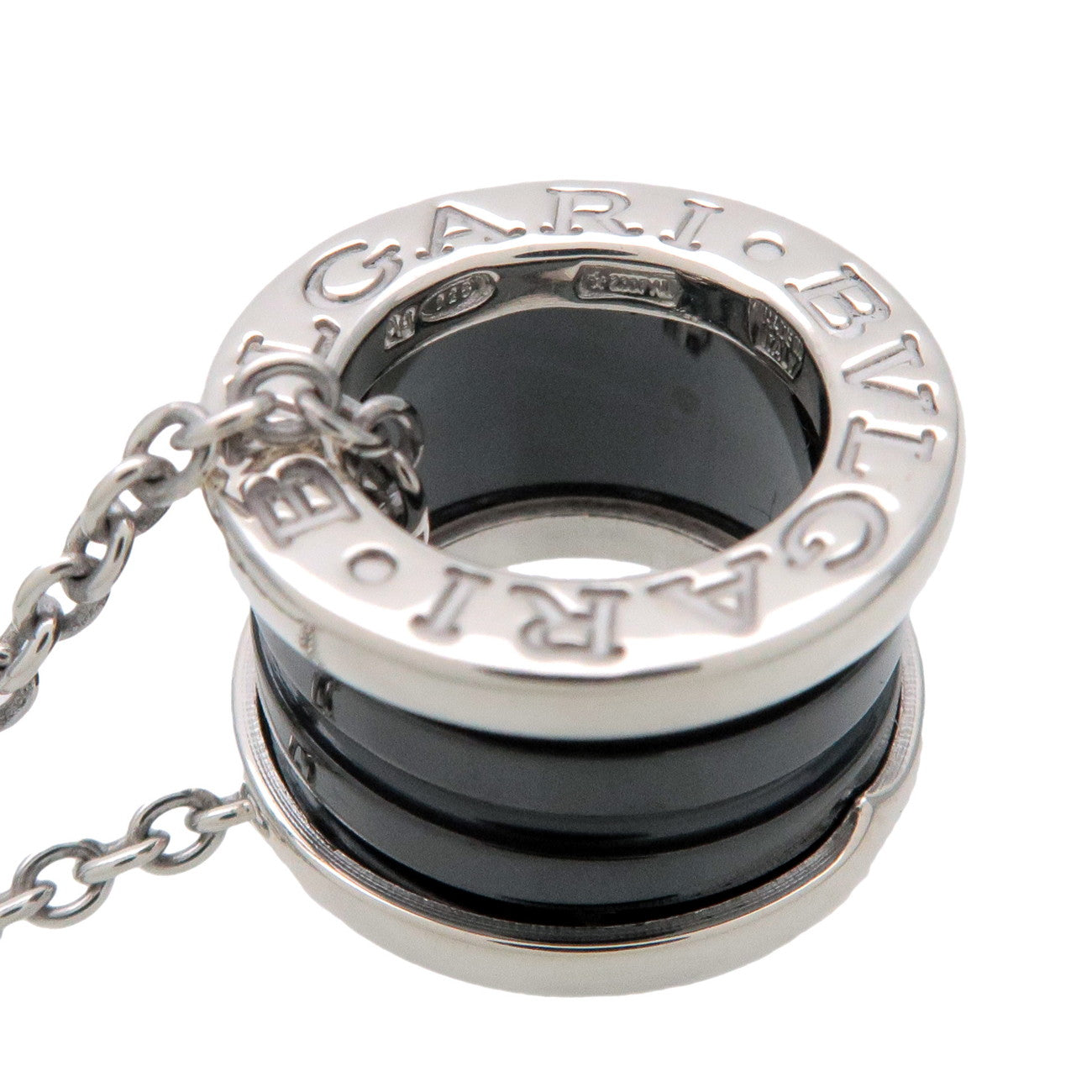 BVLGARI B-Zero1 SavetheChildren Necklace SV925 Ceramic Silver Black