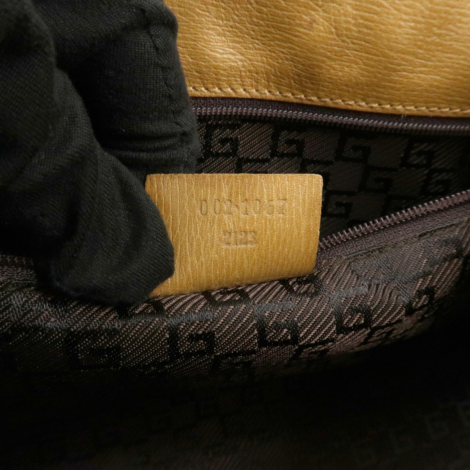 GUCCI Jackie Logo Leather Shoulder Bag Hand Bag Brown 002・1067