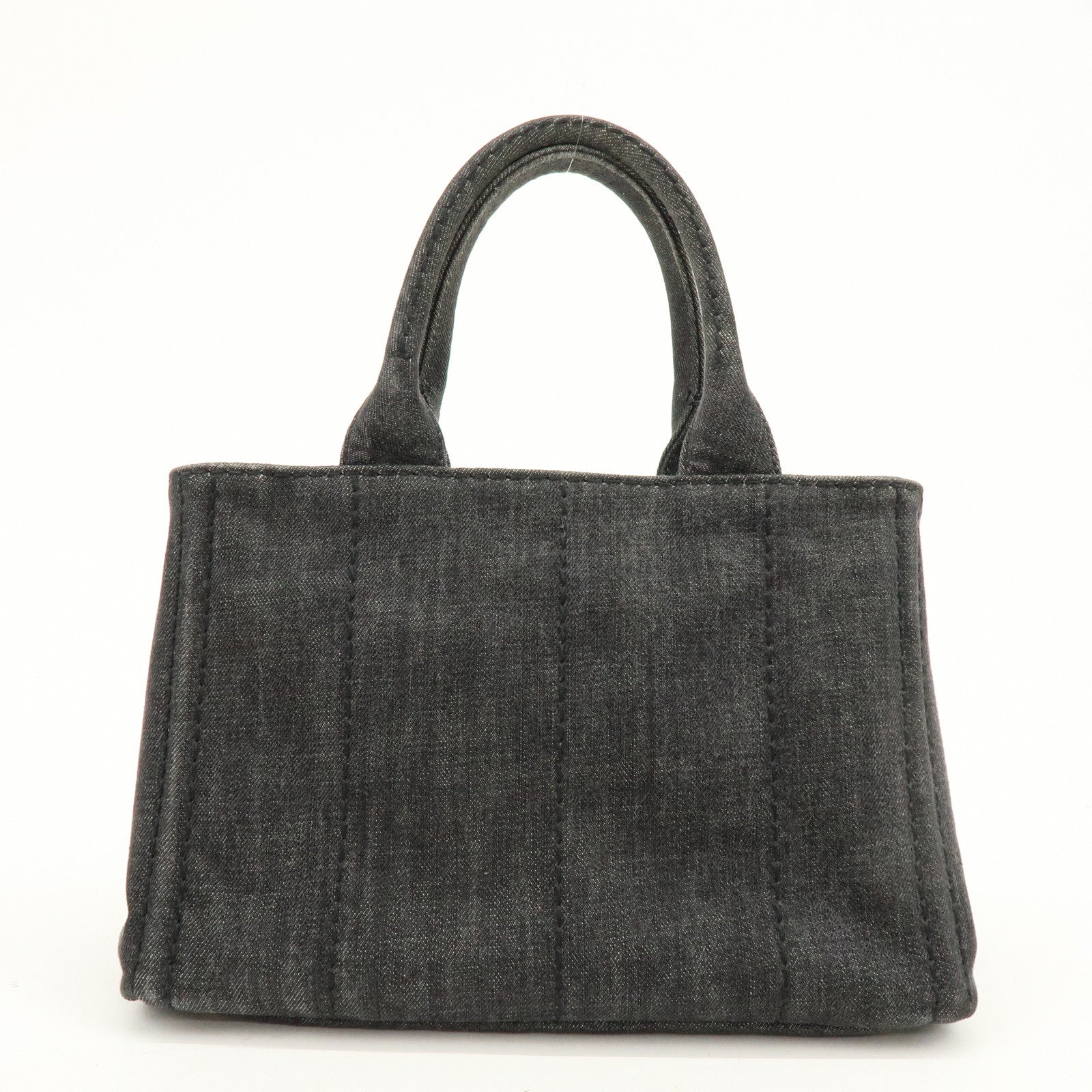 PRADA Canapa Canvas 2Way Bag Hand Bag Shoulder Bag Black