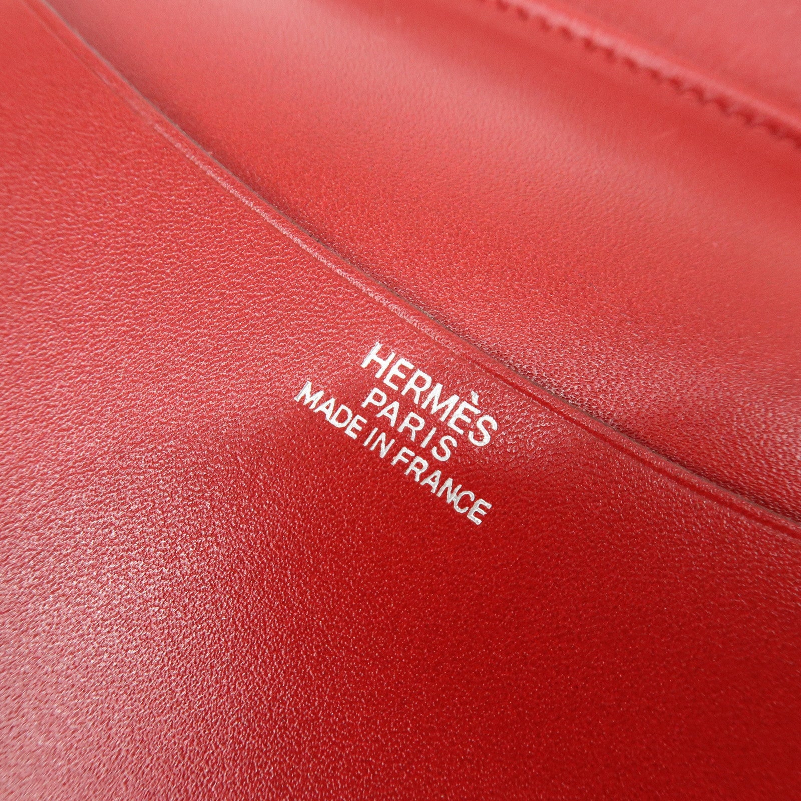 HERMES Chevre Leather Agenda Cover Planner Cover □I Stamped Red