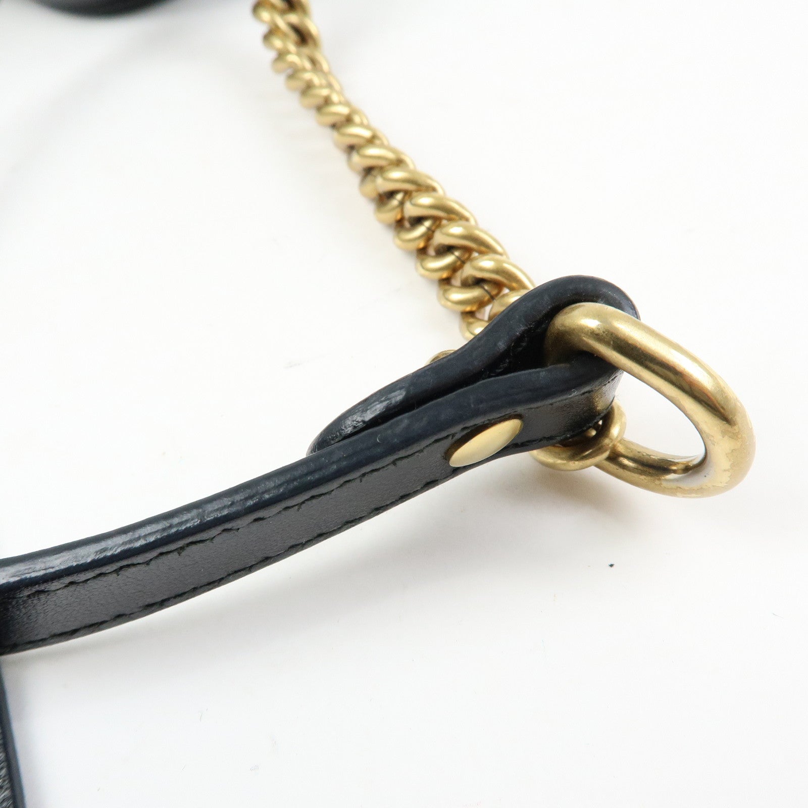 GUCCI GG Marmont Leather Shoulder Bag Crossbody Bag Black 448065