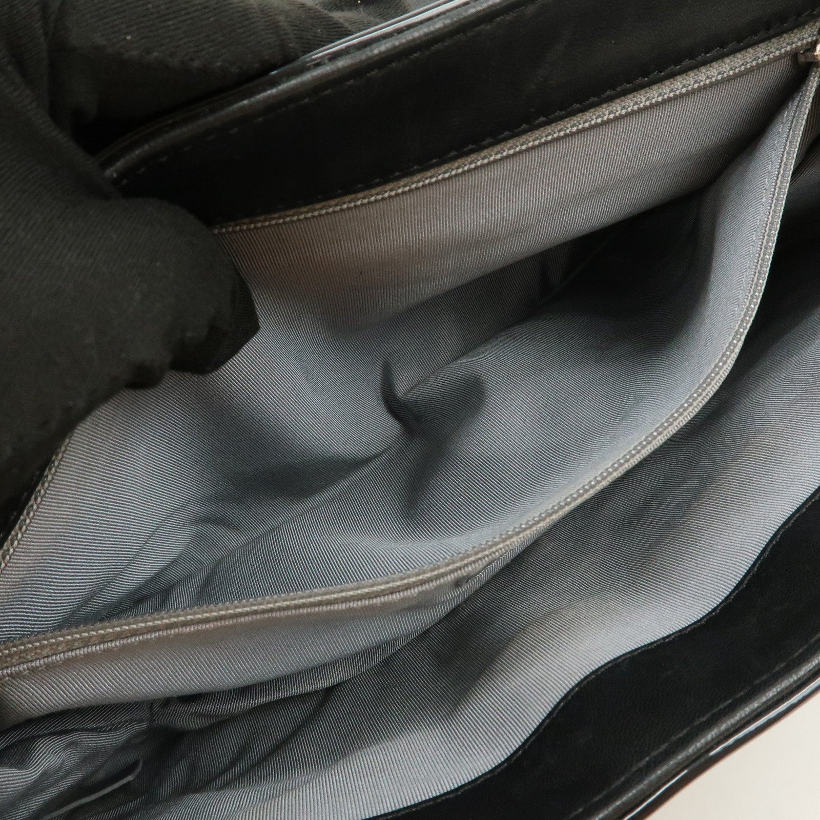 CHANEL Patent Leather Chain Shoulder Bag Hand Bag Black