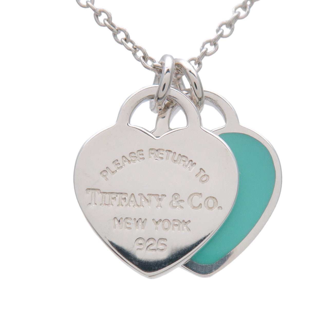 Tiffany & Co Return to Tiffany Mini Double Heart Tag Necklace SV925