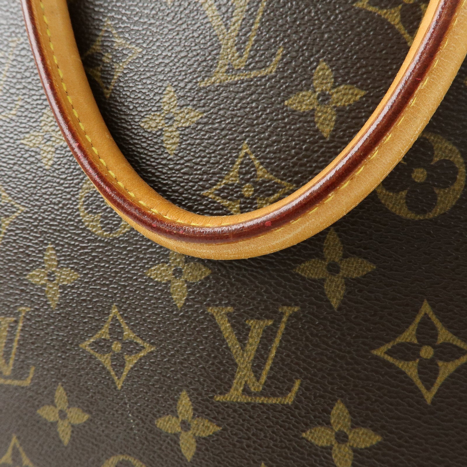Louis Vuitton Monogram Sac Plat Tote Bag Hand Bag Brown M51140