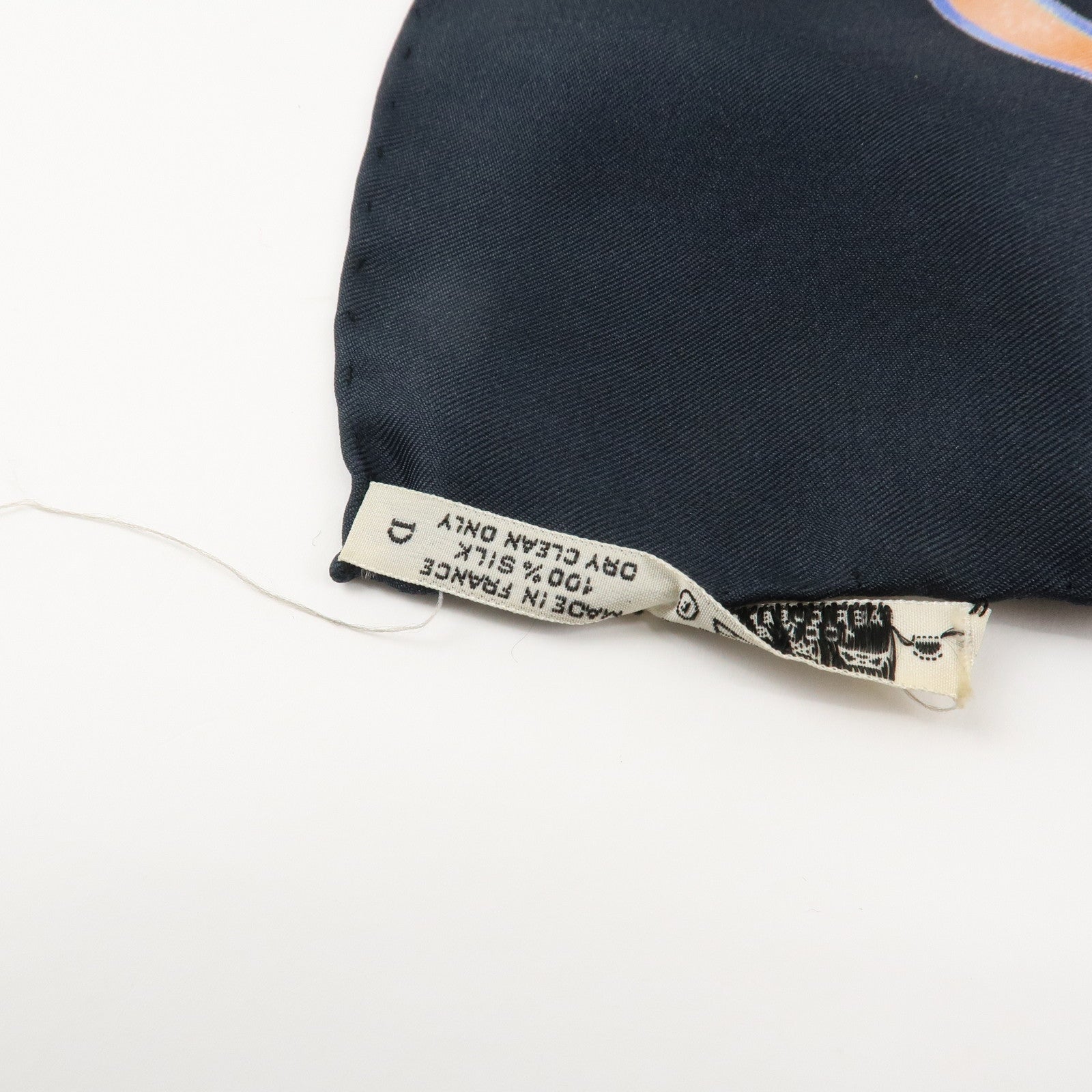 HERMES Carre90 Silk 100% Scarf Black Yellow Used