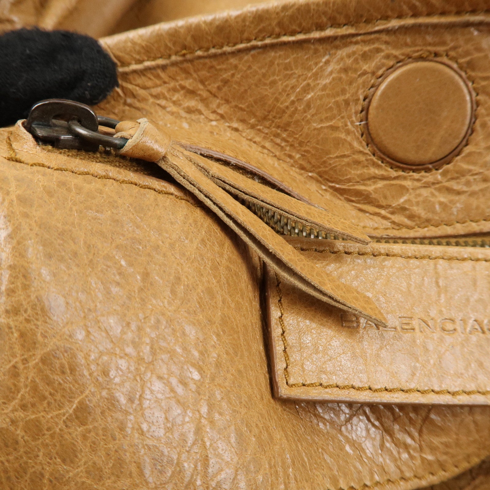 BALENCIAGA The Sunday Leather Tote Bag Hand Bag Brown 228750 Used