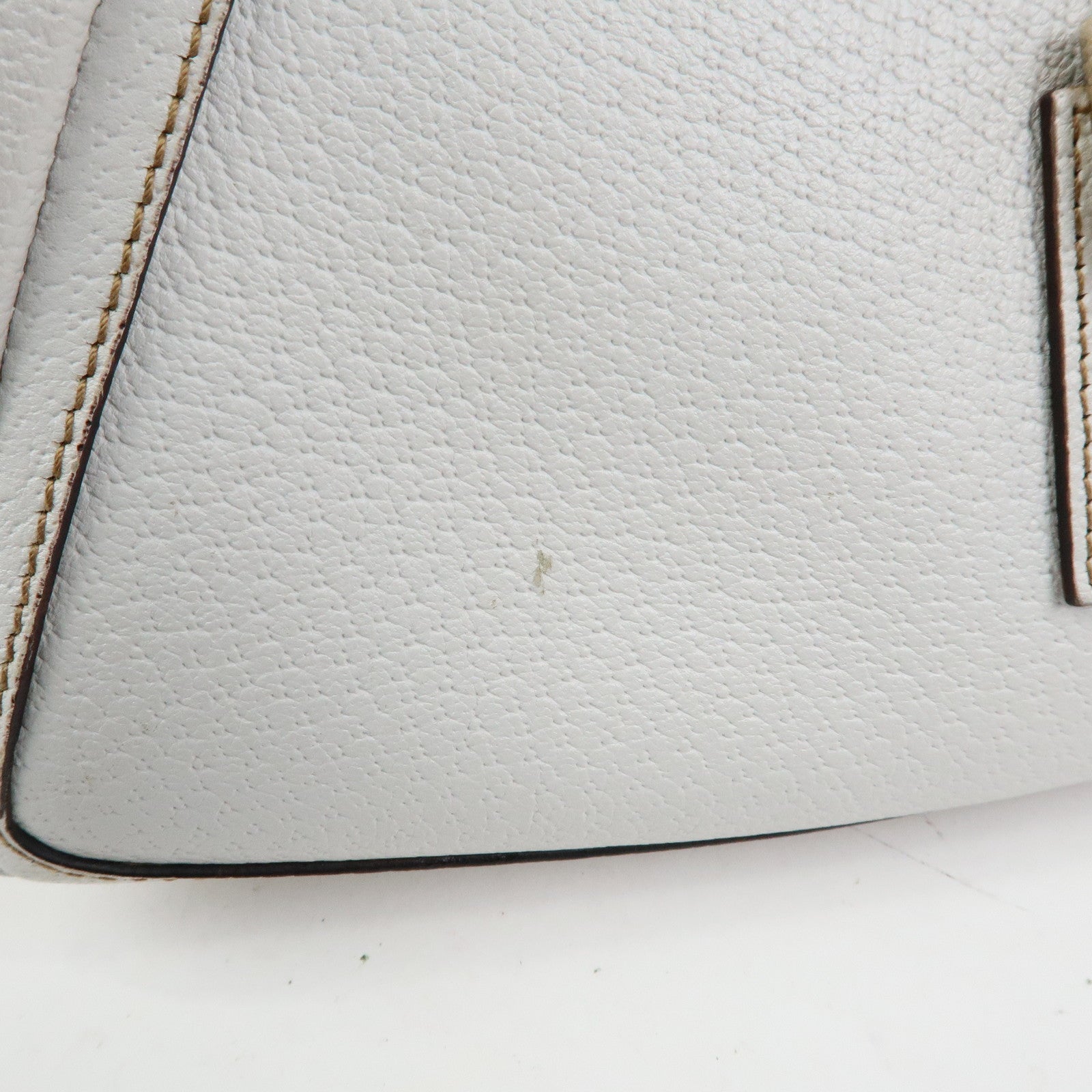 GUCCI Abbey Leather Shoulder Bag Hand Bag White 130939