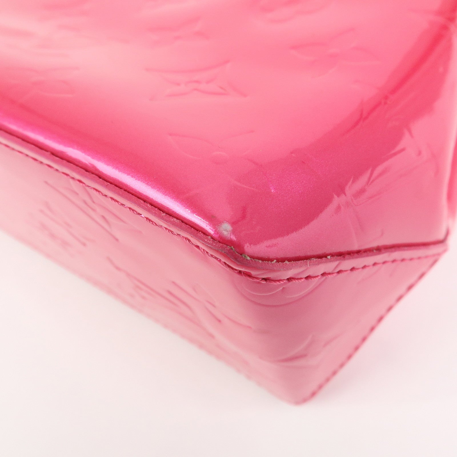 Louis Vuitton Monogram Vernis Lead PM Hand Bag Fuchsia Pink M91221