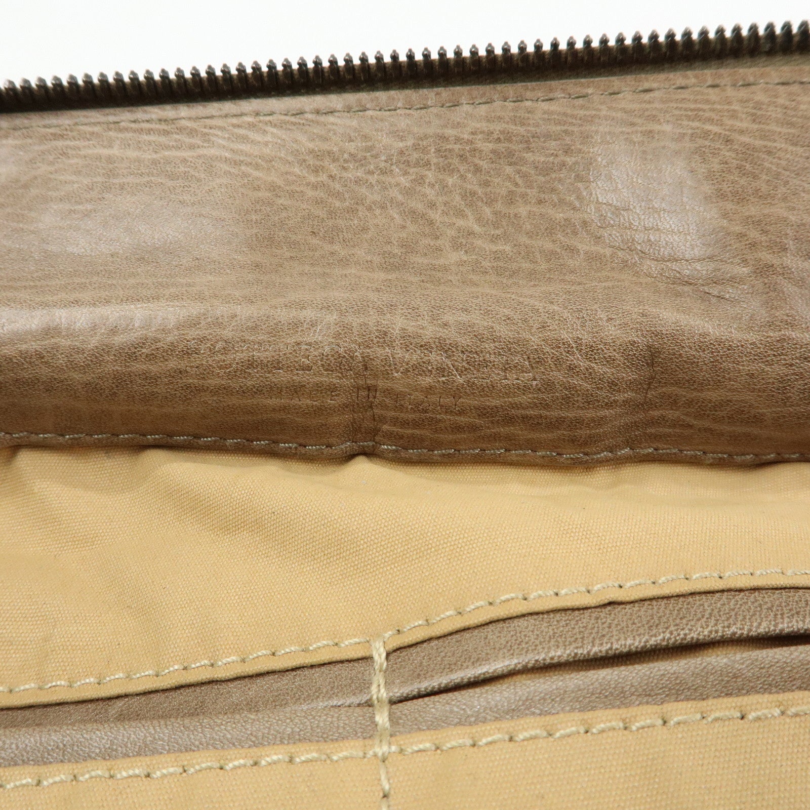 BOTTEGA VENETA Canvas Leather Boston Bag Hand Bag Beige 145119