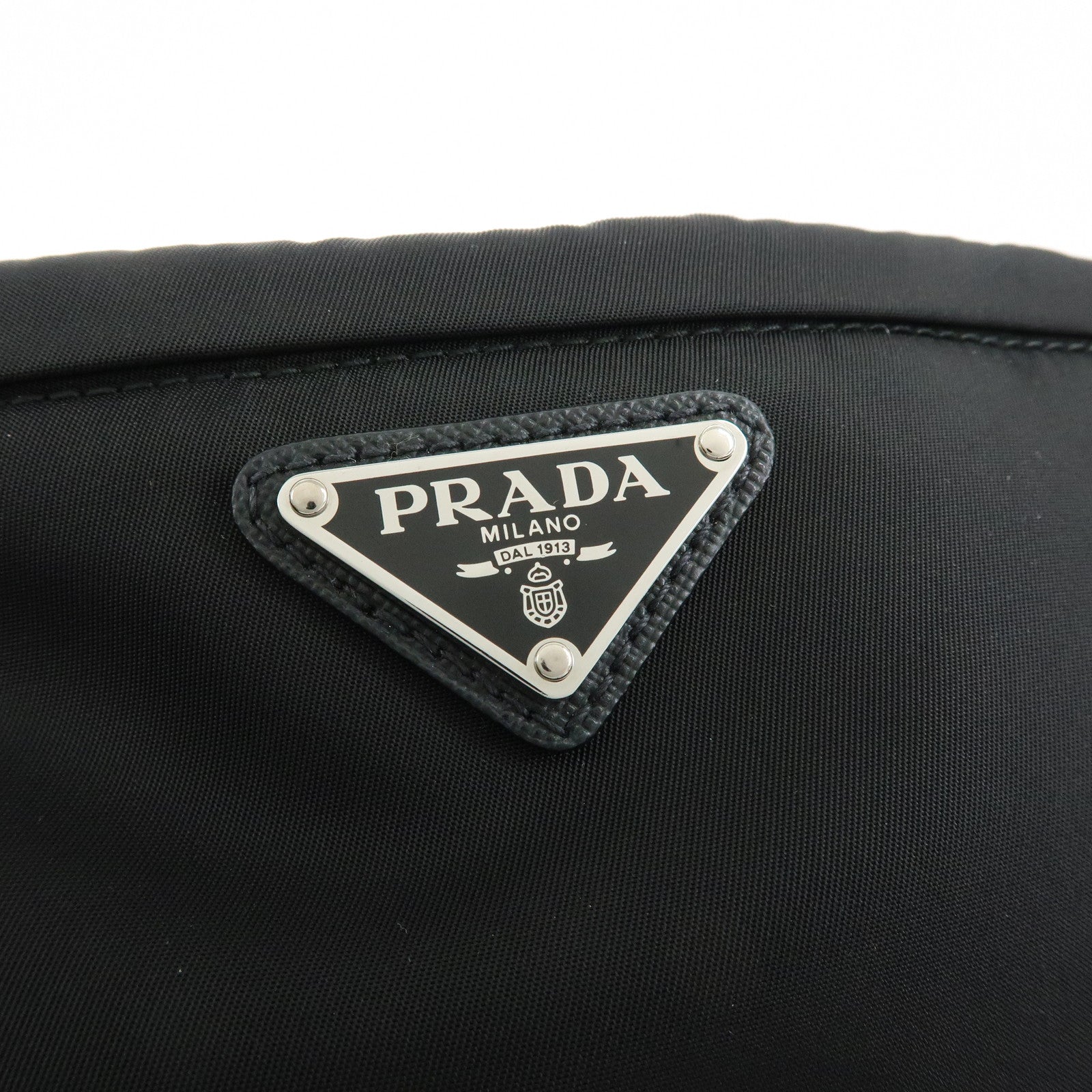 PRADA Triangle Logo Nylon Saffino Leather Waist Bag Body Bag 2VL132
