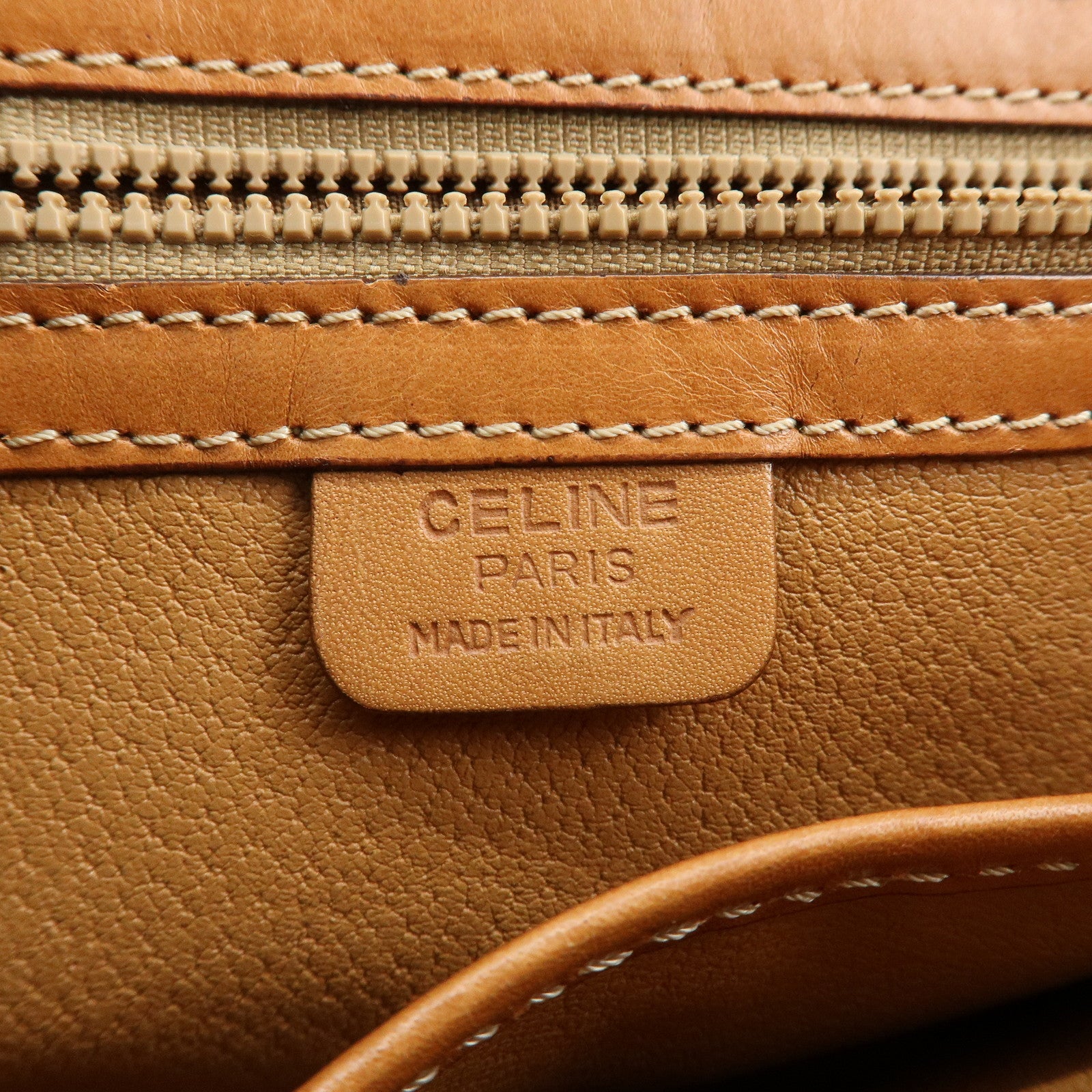 CELINE Macadam PVC Leather 2Way Shoulder Bag Hand Bag Brown