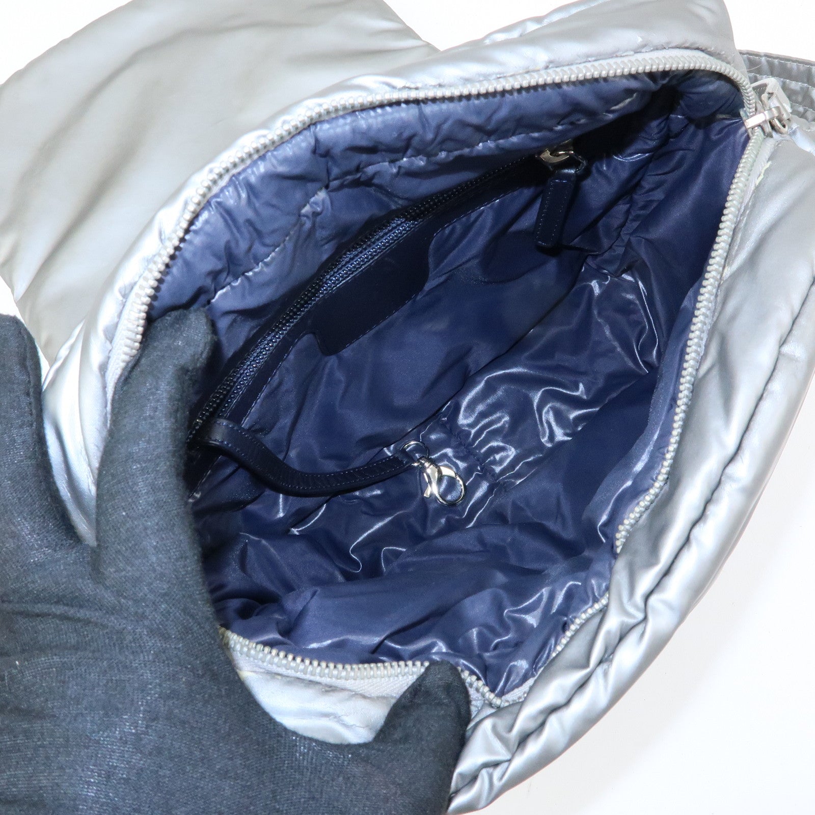 CHANEL Sports Matelasse PVC Coated Canvas Shoulder Bag Silver