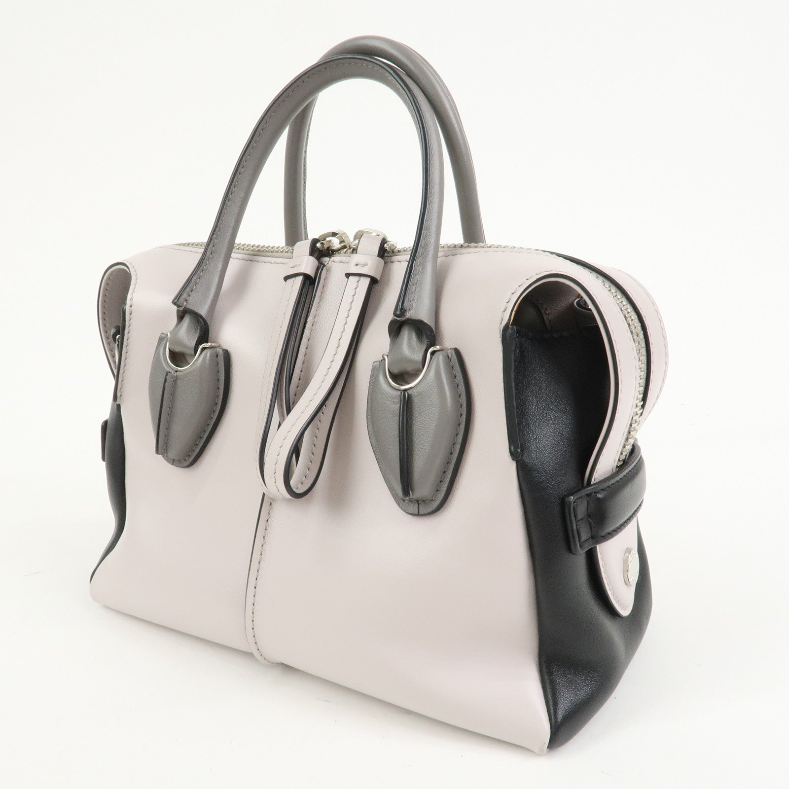 TOD’S D Styling 2Way Bag Hand Bag Shoulder Bag Light Purple Black