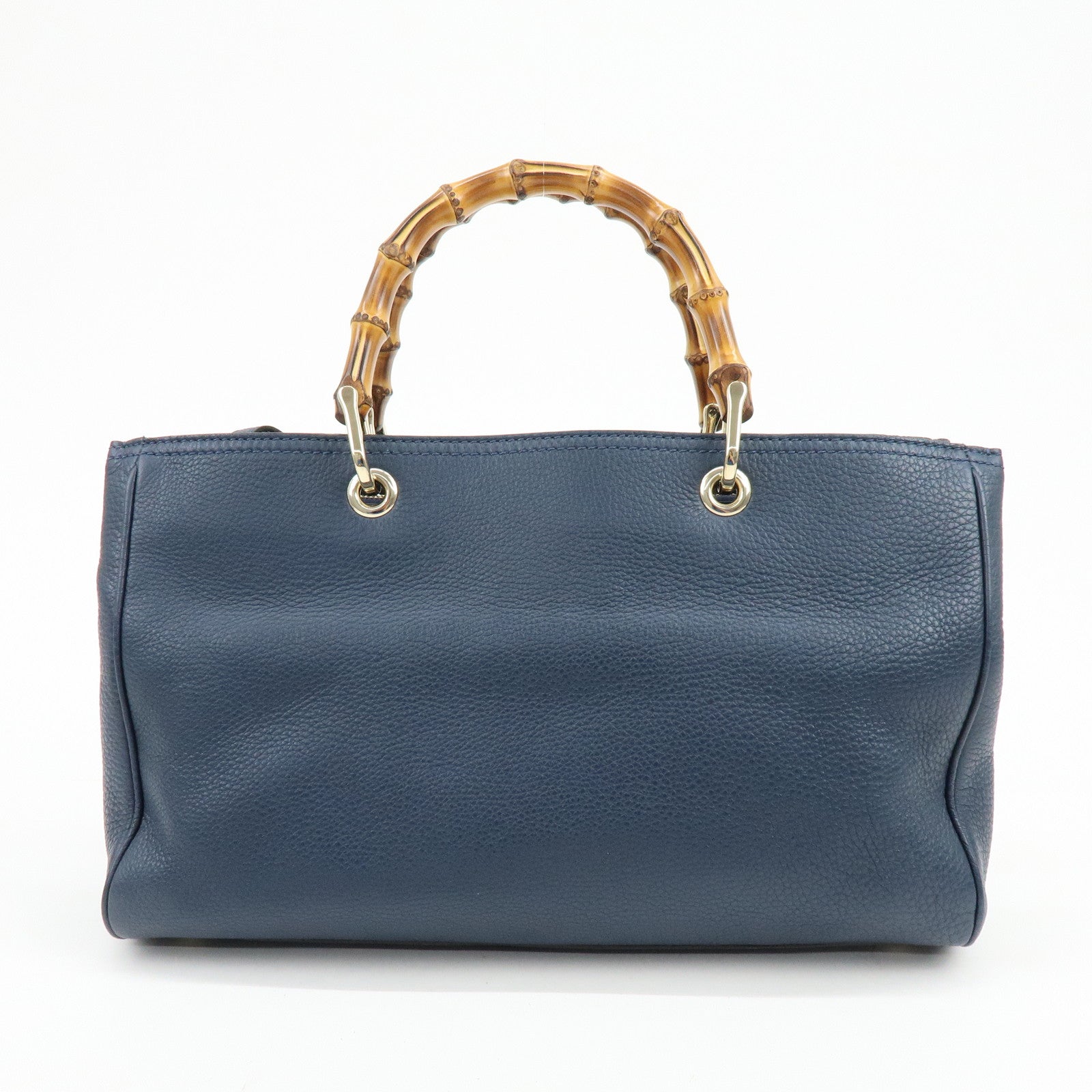 GUCCI Bamboo Shopper Medium 2Way Bag Shoulder Bag Navy 323660