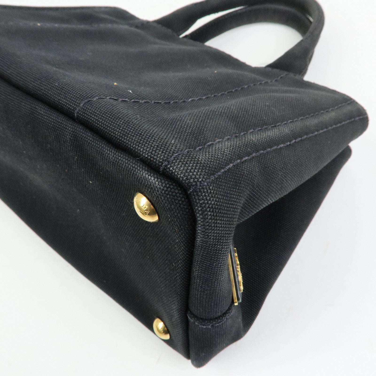 PRADA Triangle Logo Canapa Mini Canvas 2Way Bag Hand Bag 1BG439