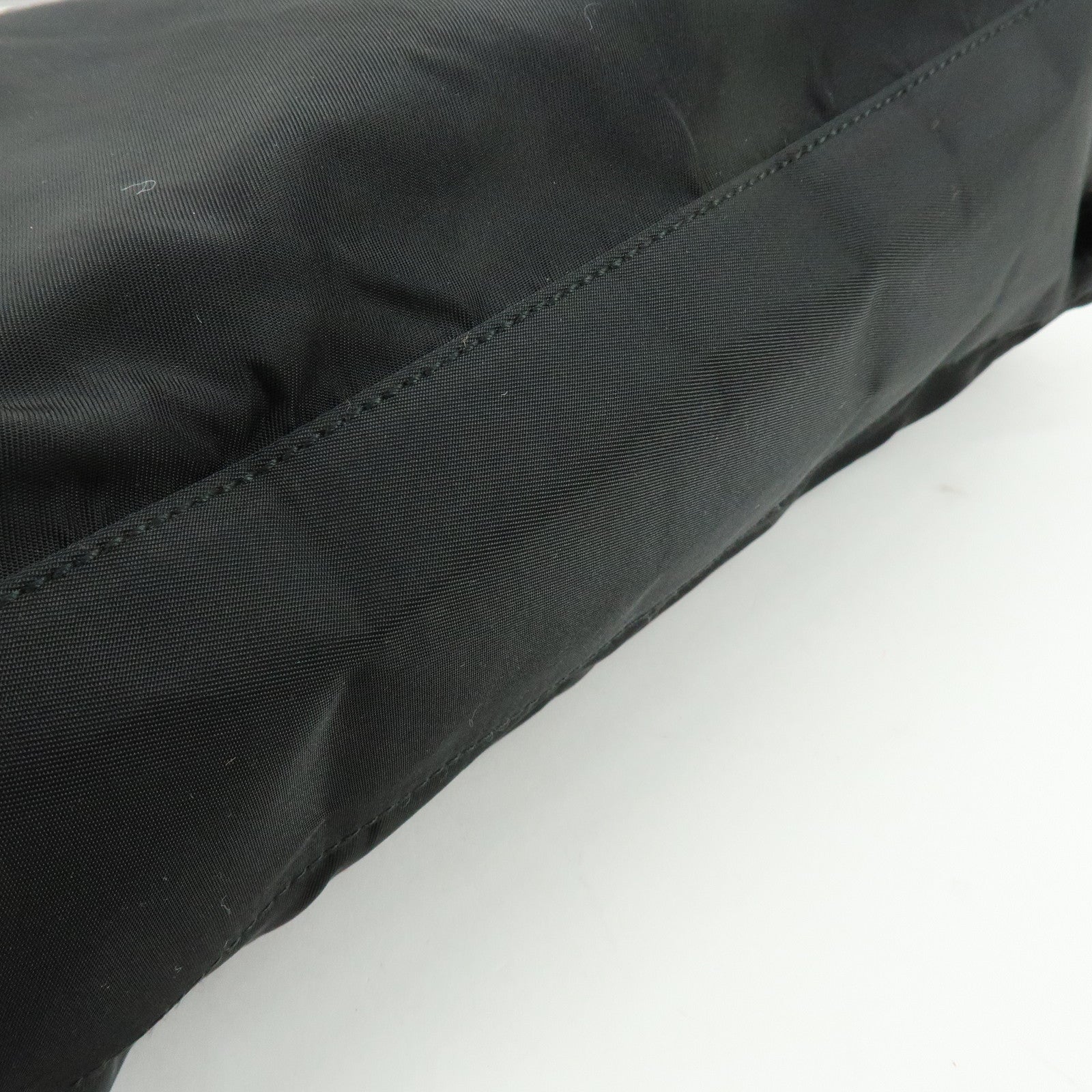 PRADA Triangle Logo Nylon Leather Shoulder Bag Tote Bag Black