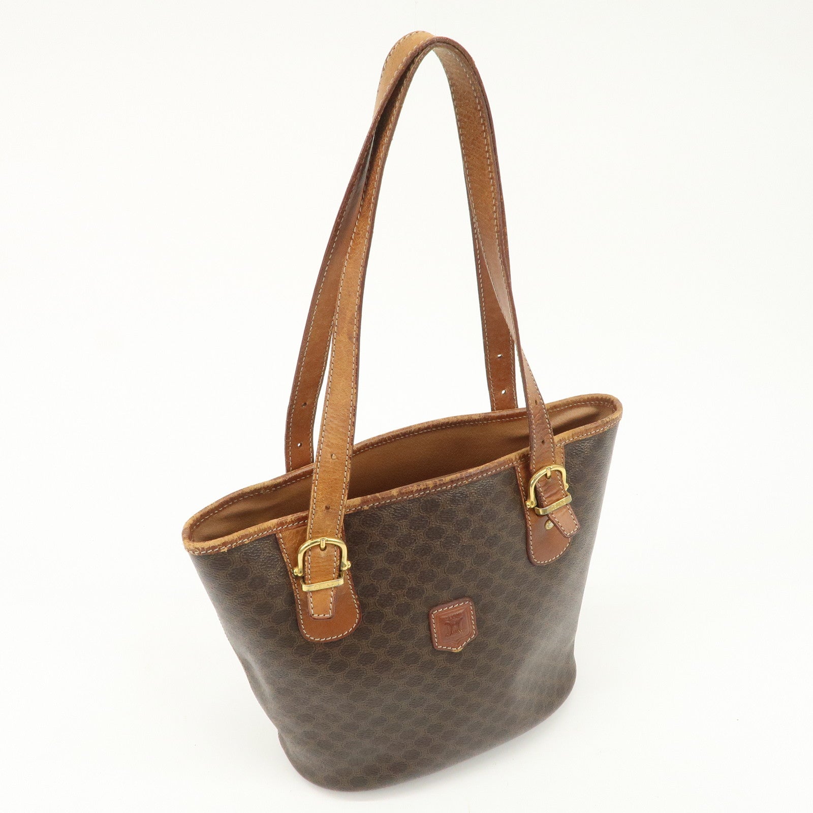 CELINE Macadam PVC Leather Tote Bag Shoulder Bag Brown