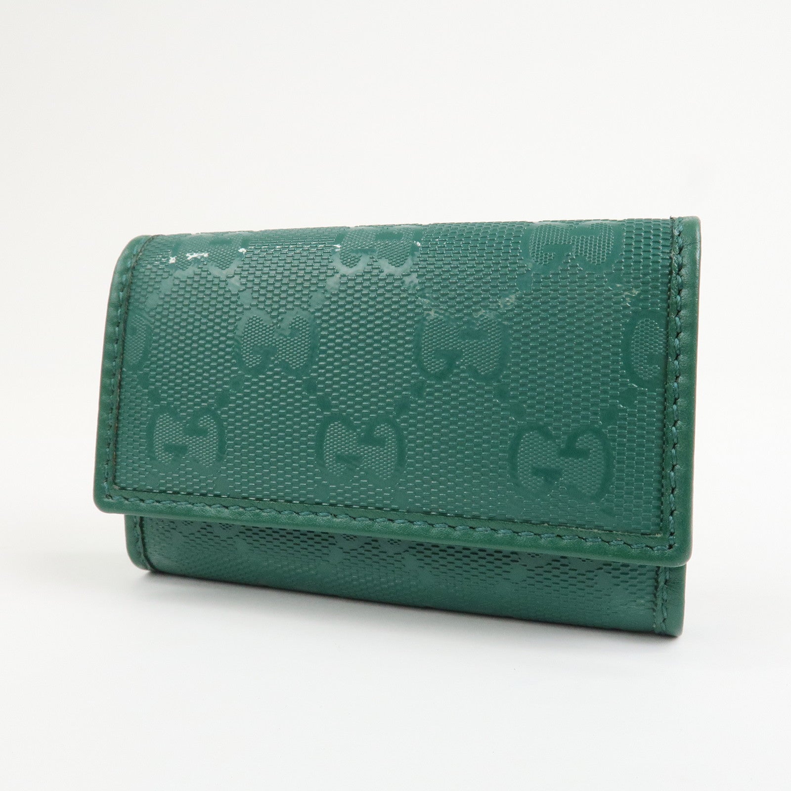 GUCCI GG Implement PVC Leather 6 Rings Key Case Green 138093