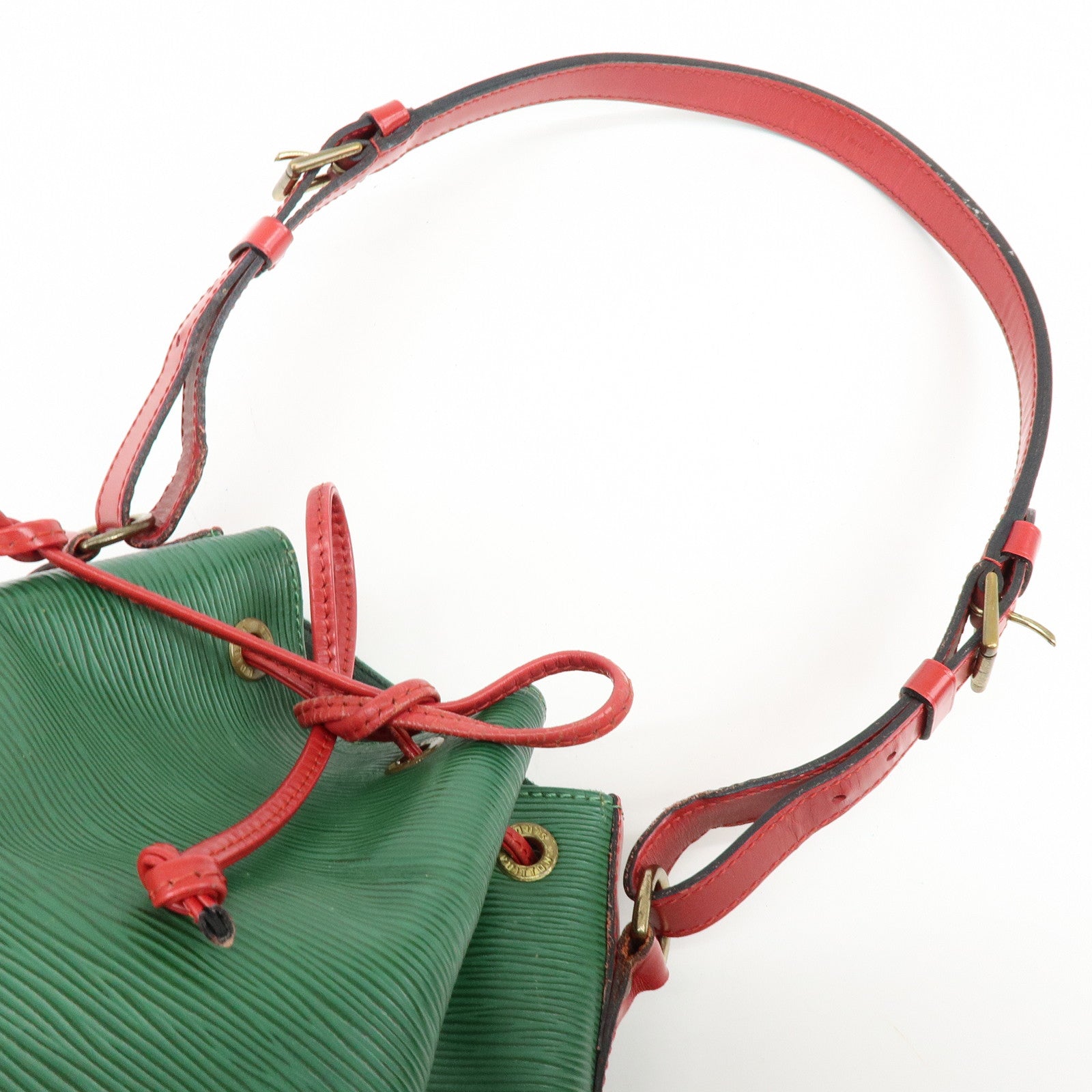 Louis Vuitton Epi Petit Noe Shoulder Bag Green Red M44147