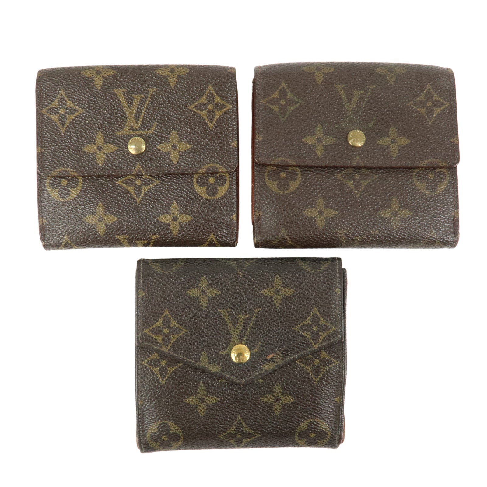 Louis Vuitton Monogram Set of 3 Wallets Brown M61652/M61660