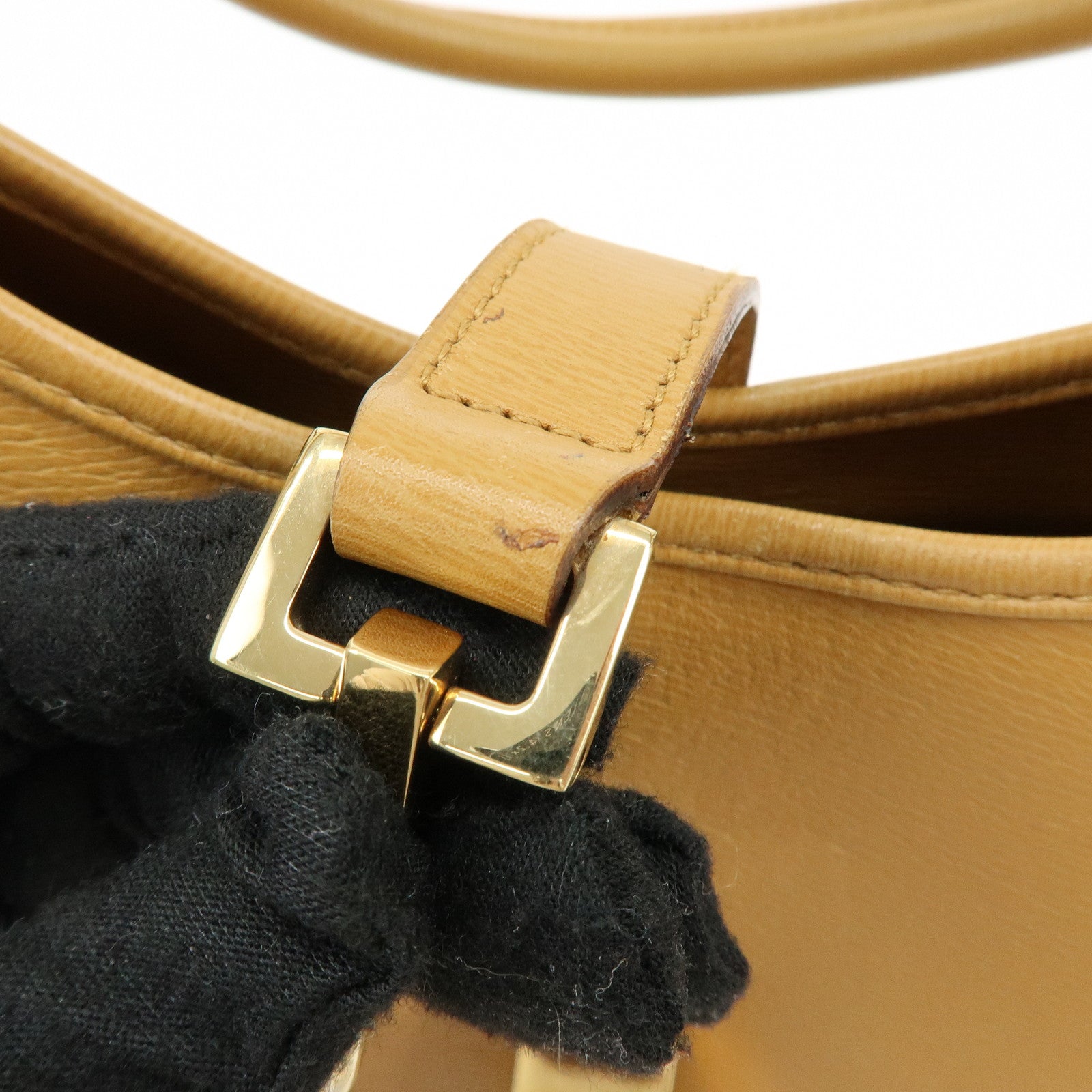 GUCCI Jackie Leather Shoulder Bag Hand Bag Brown 002.1067