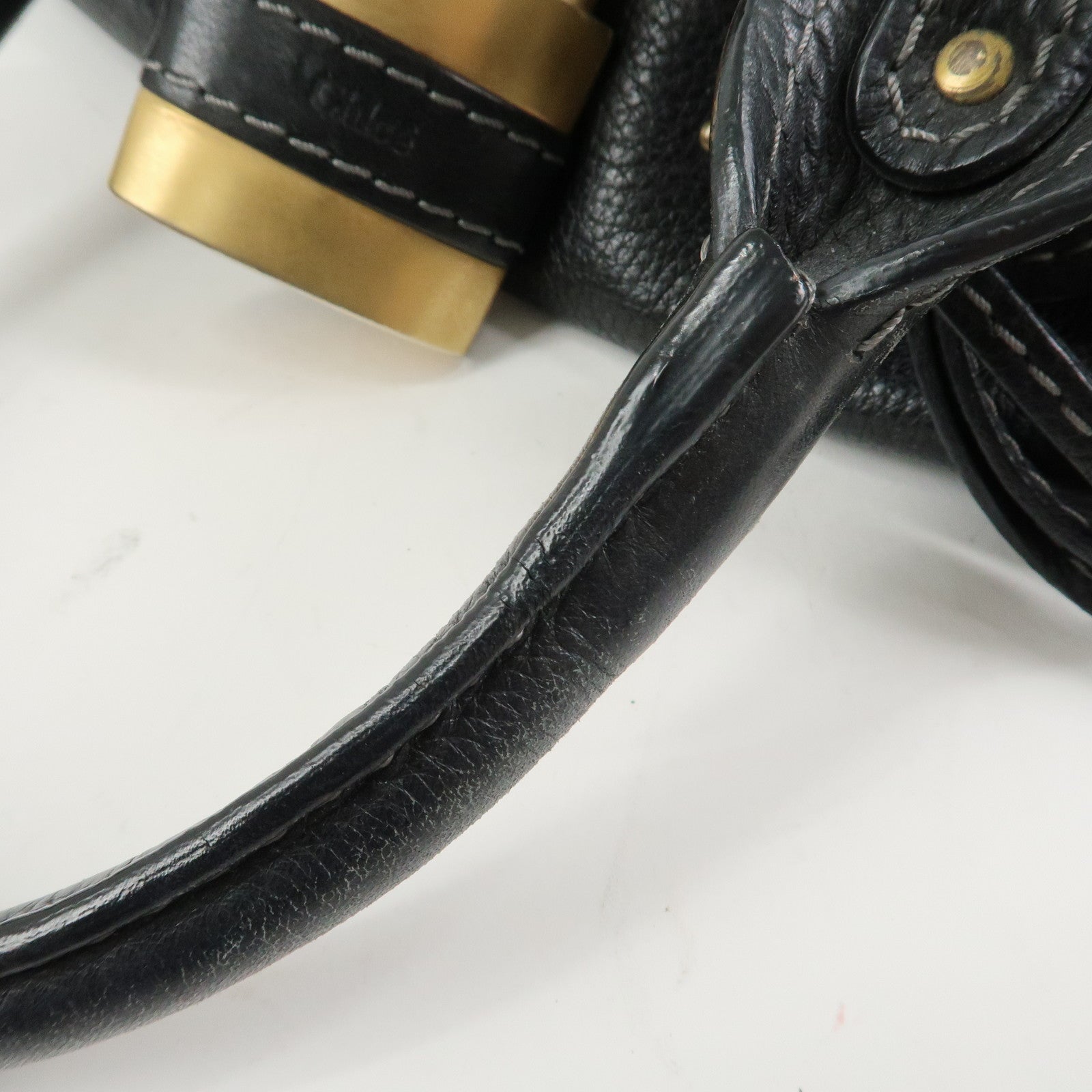 Chloe Paddington Leather Hand Bag Shoulder Bag Black