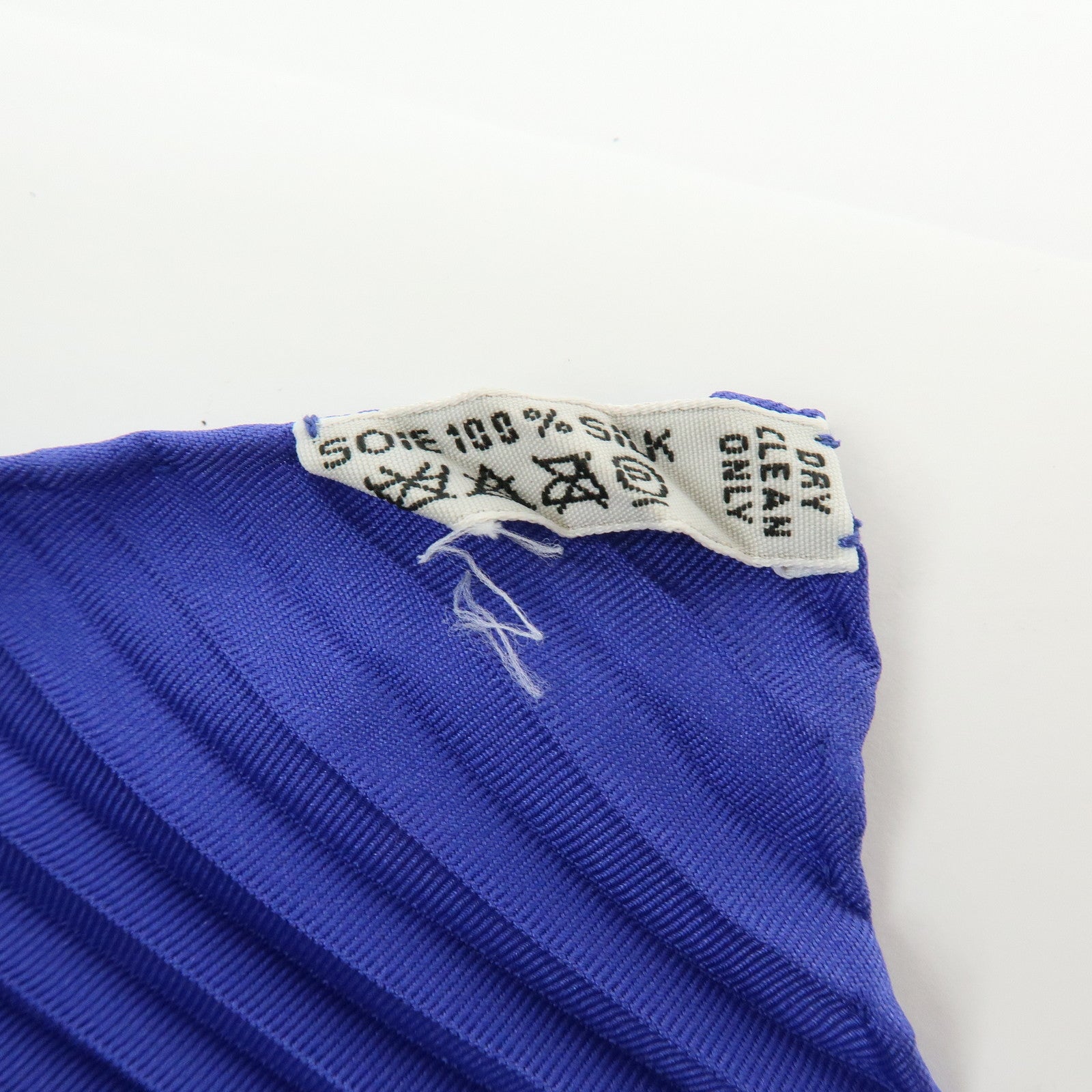 HERMES Pleated Carre 90 Silk 100% Scarf BONSAI Blue Light Green