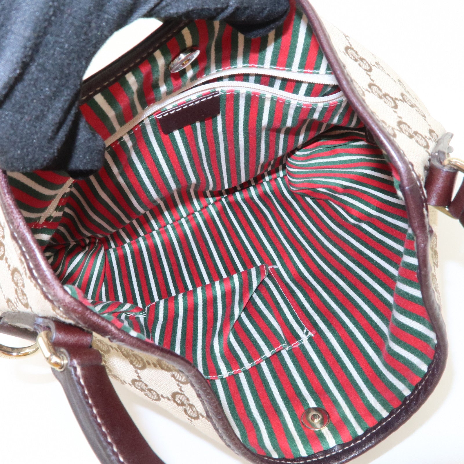 GUCCI New Britt GG Canvas Leather Shoulder Bag Beige Brown 169947