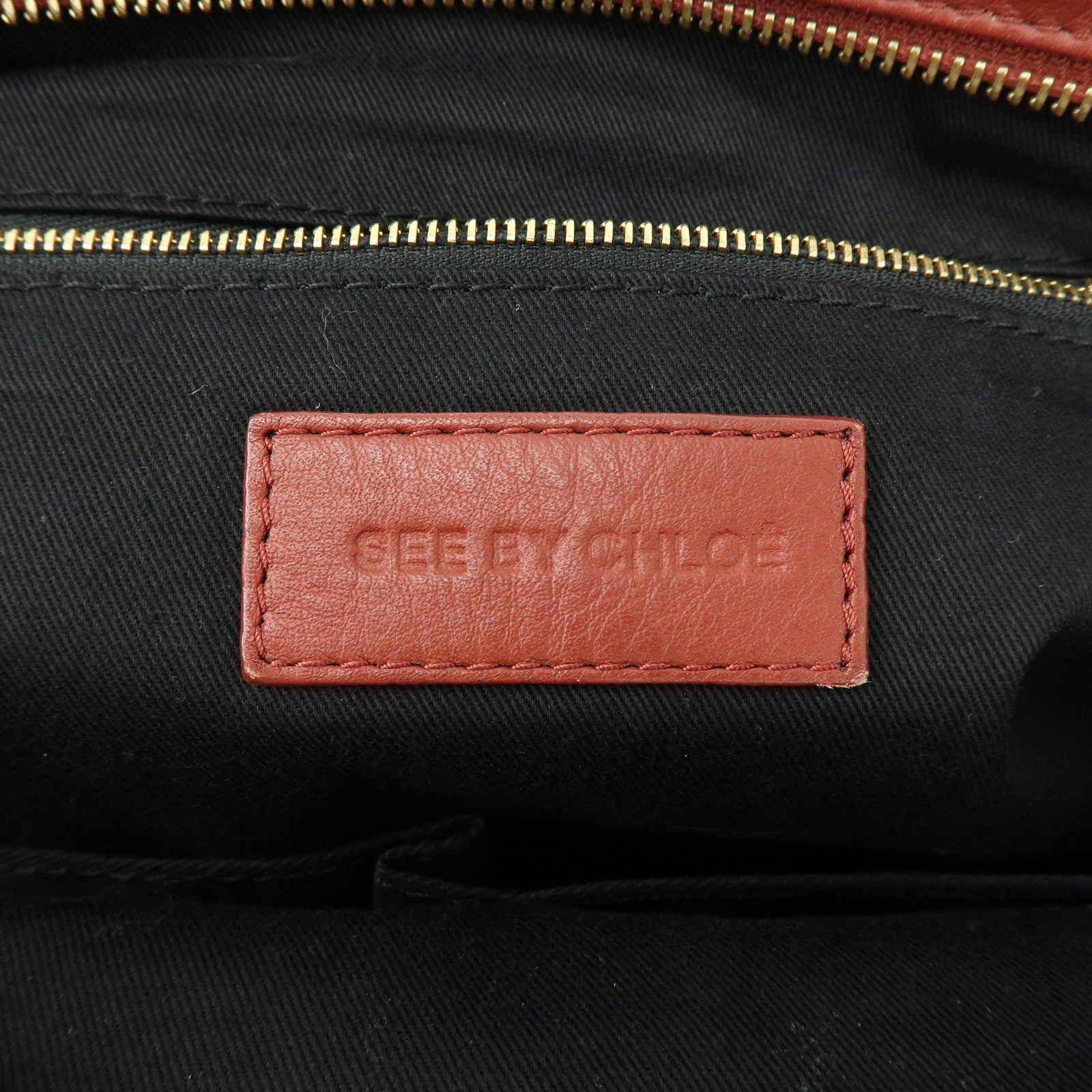 Chloe See by Chloe Leather Shoulder Bag Hand Bag Tassel Red