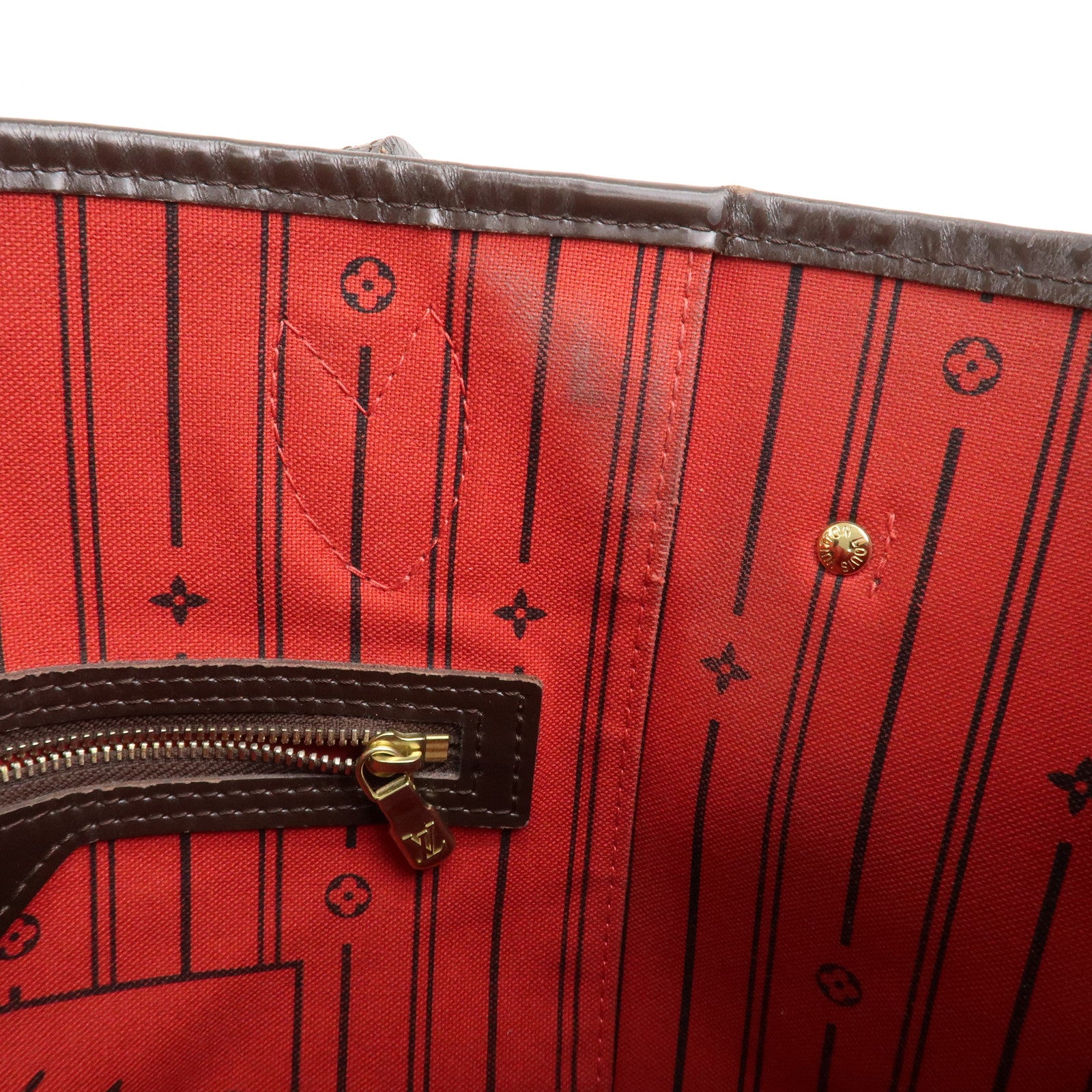 Louis Vuitton Damier Ebene Canvas Neverfull MM Tote Bag N51105 Used