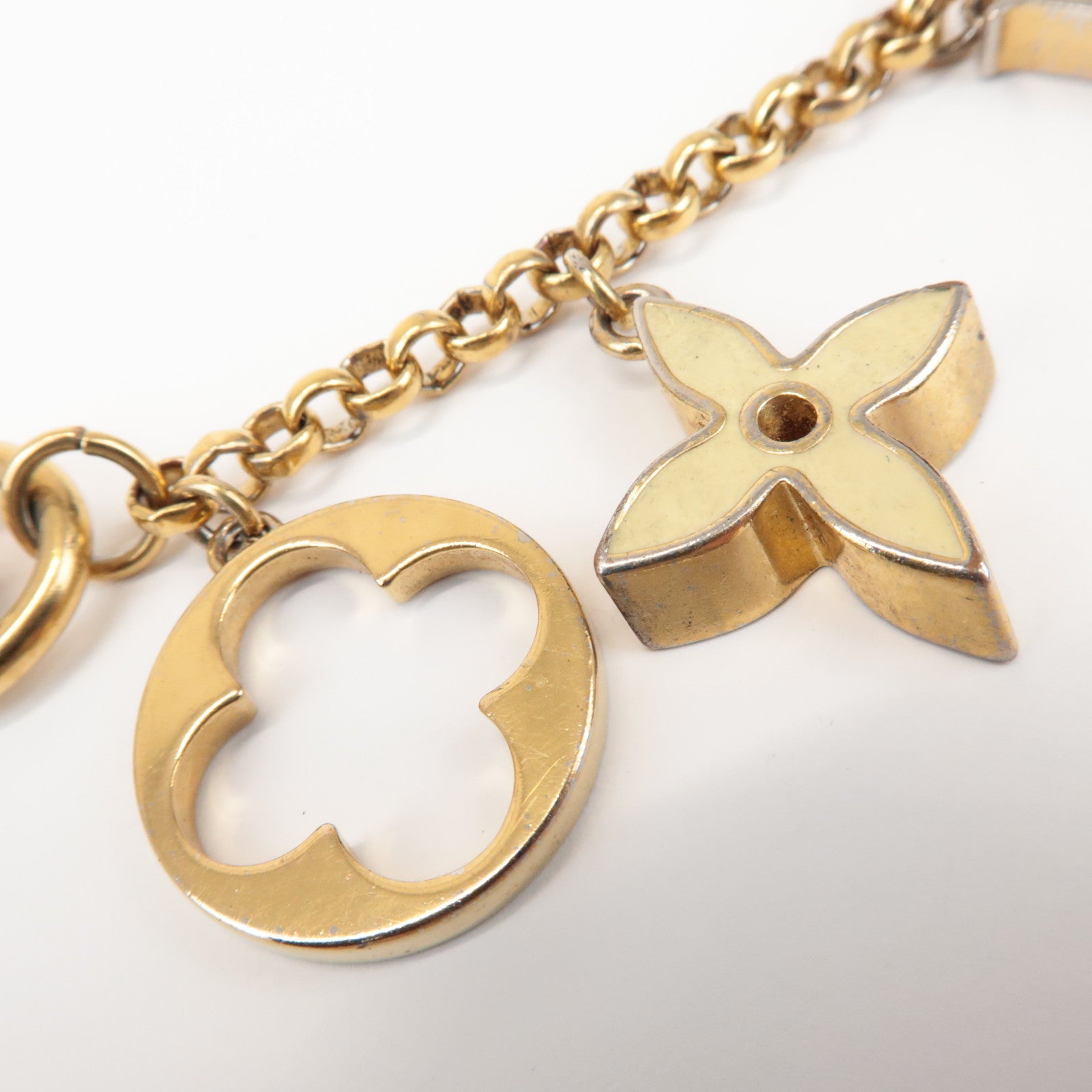 Louis Vuitton Fleur de Monogram Bag Charm Key Chain Gold M65111