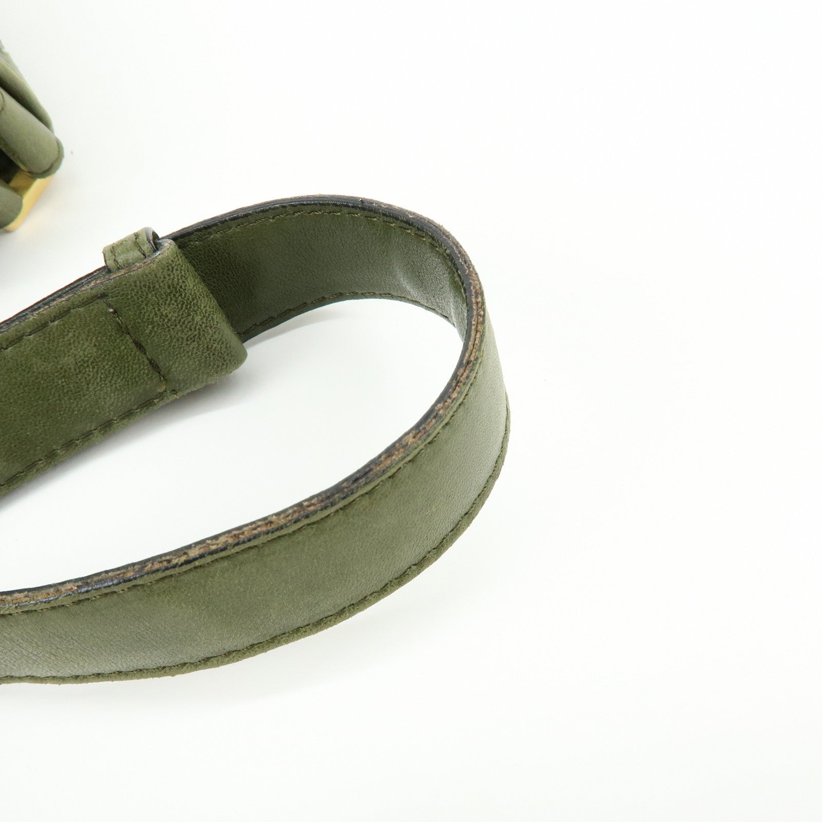 BOTTEGA VENETA Intrecciato Leather Shoulder Bag Crossbody Bag Green