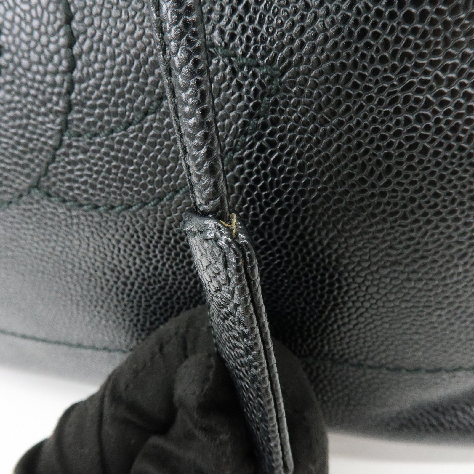 CHANEL COCO Mark Caviarskin Tote Bag Shoulder Bag Black