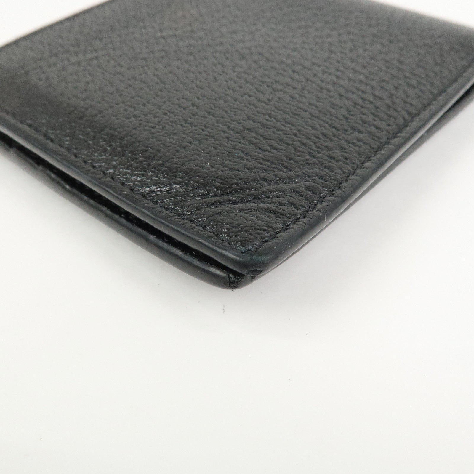 GUCCI Animalier Leather Bi-fold Compact Wallet Black 523664