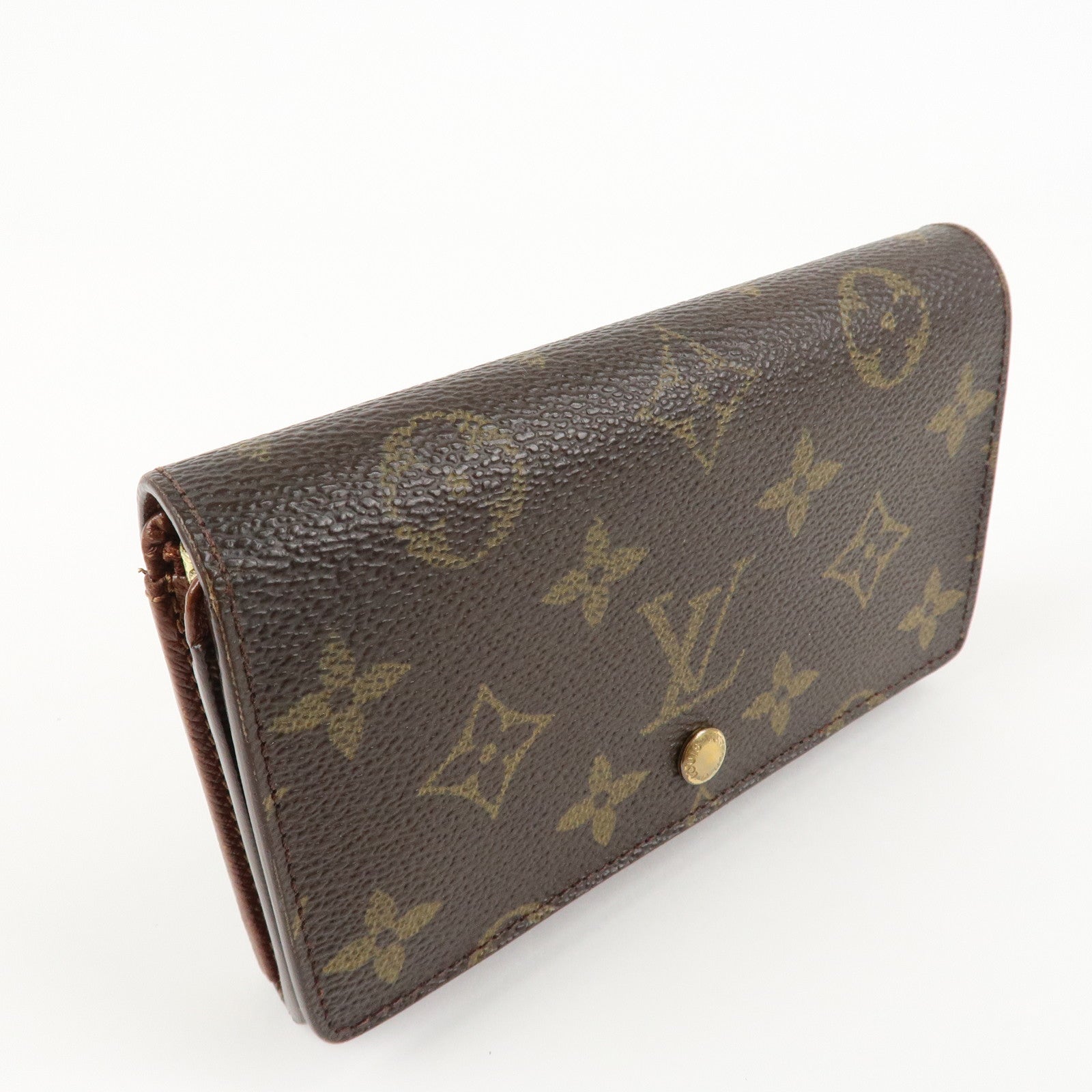 Louis Vuitton Monogram Porte Monnaie Billets Tresor Wallet M61730 Used