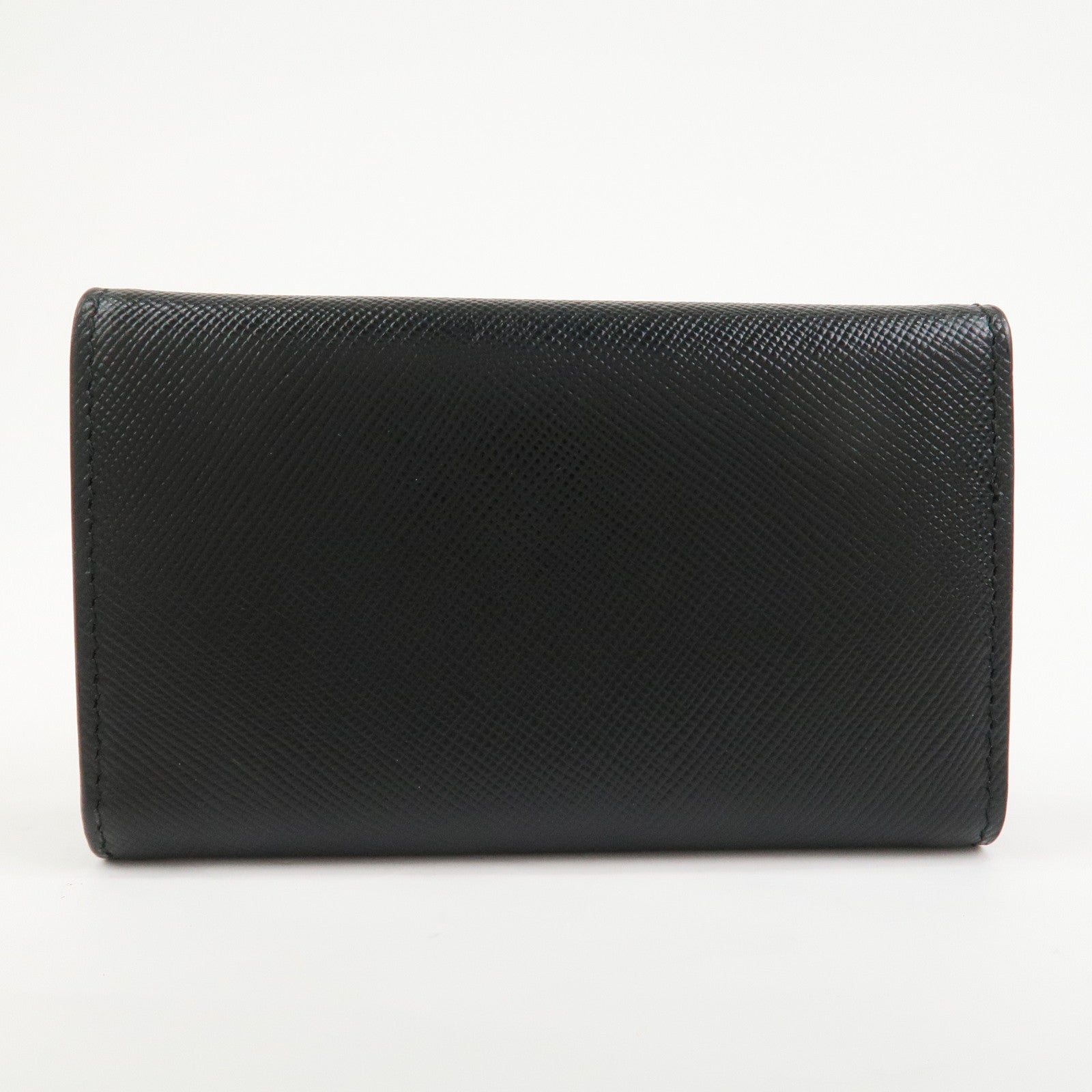 PRADA Logo Saffiano Leather 6 Rings Key Case Black NERO 2M0025