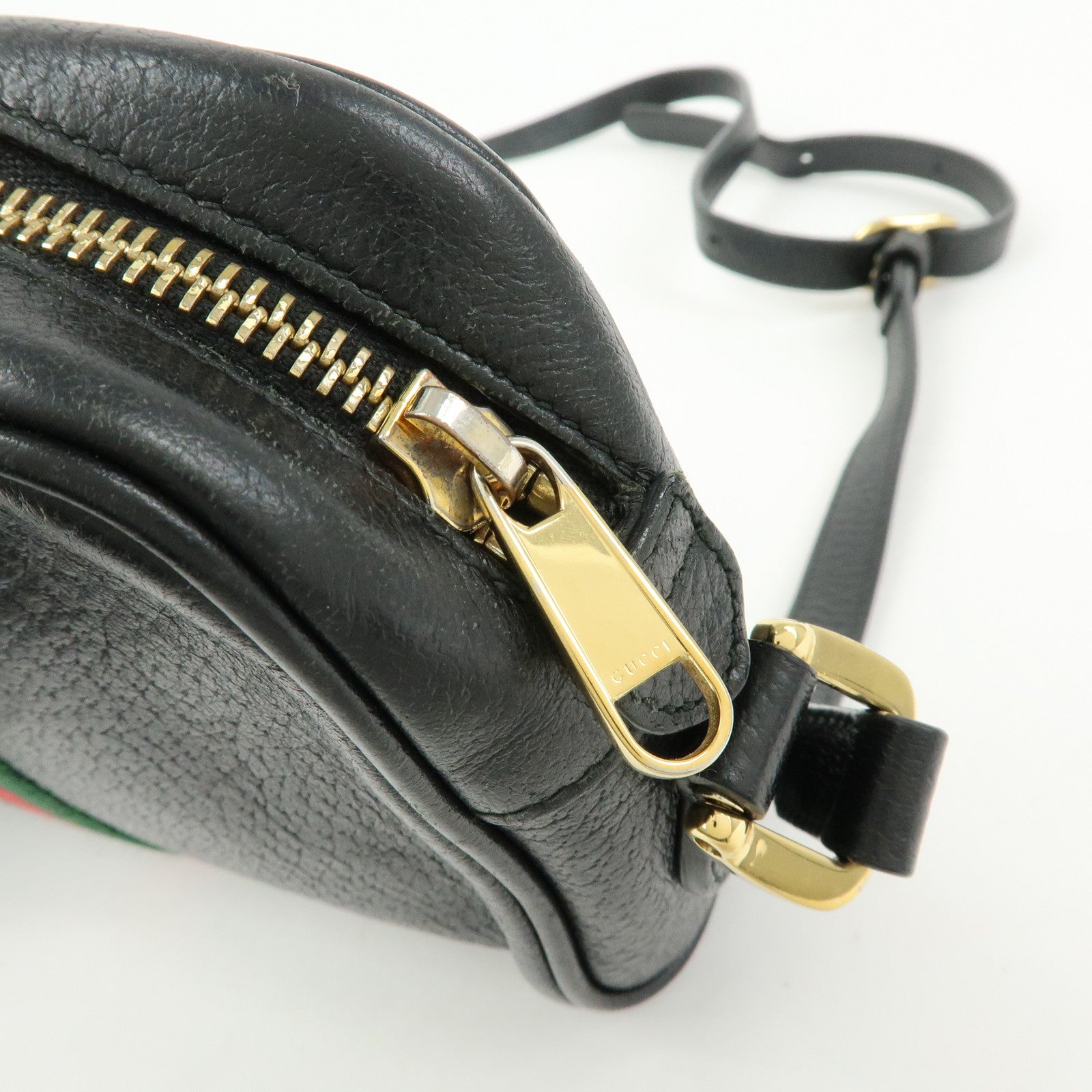 GUCCI Sherry Ophidia Leather Shoulder Crossbody Bag Black 517350