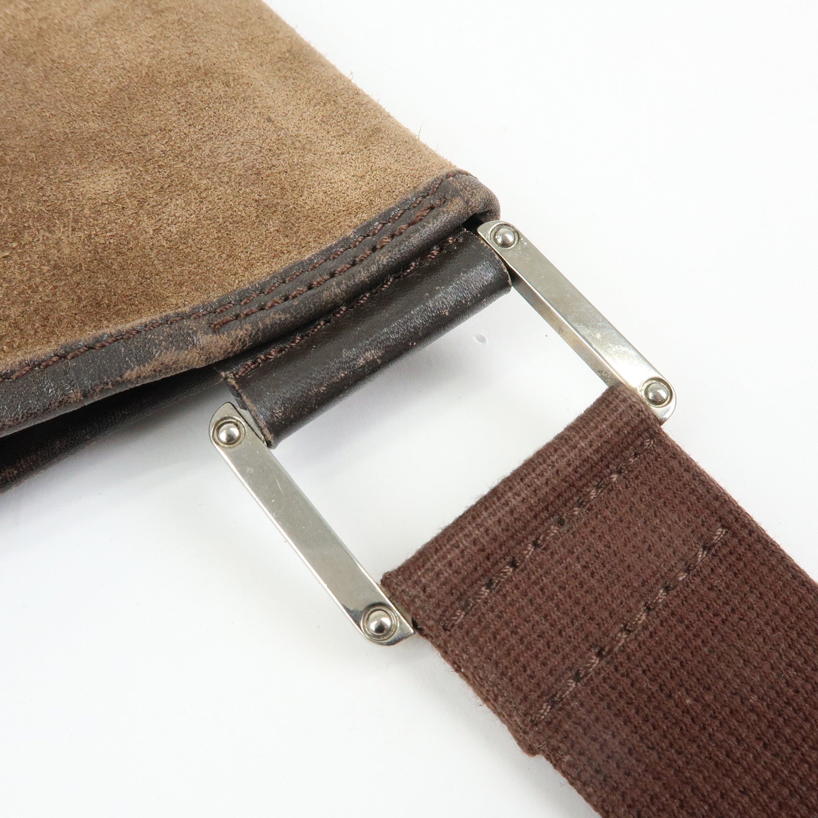 LOEWE Anagram Suede Leather Shoulder Bag Crossbody Bag Brown