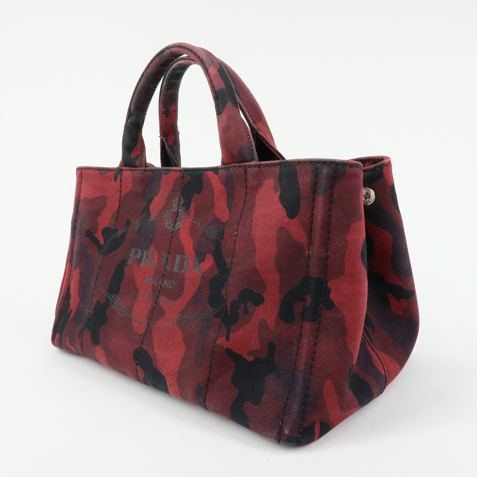 PRADA Triangle Logo Canapa 2Way Tote Hand Bag Camouflage BN2642