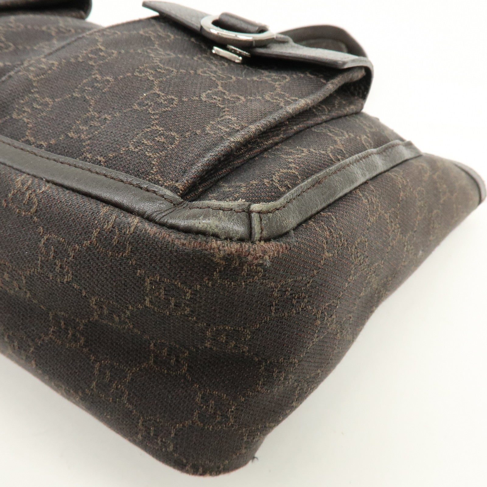 GUCCI Abbey GG Canvas Leather Tote Bag Hand Bag Brown 268639