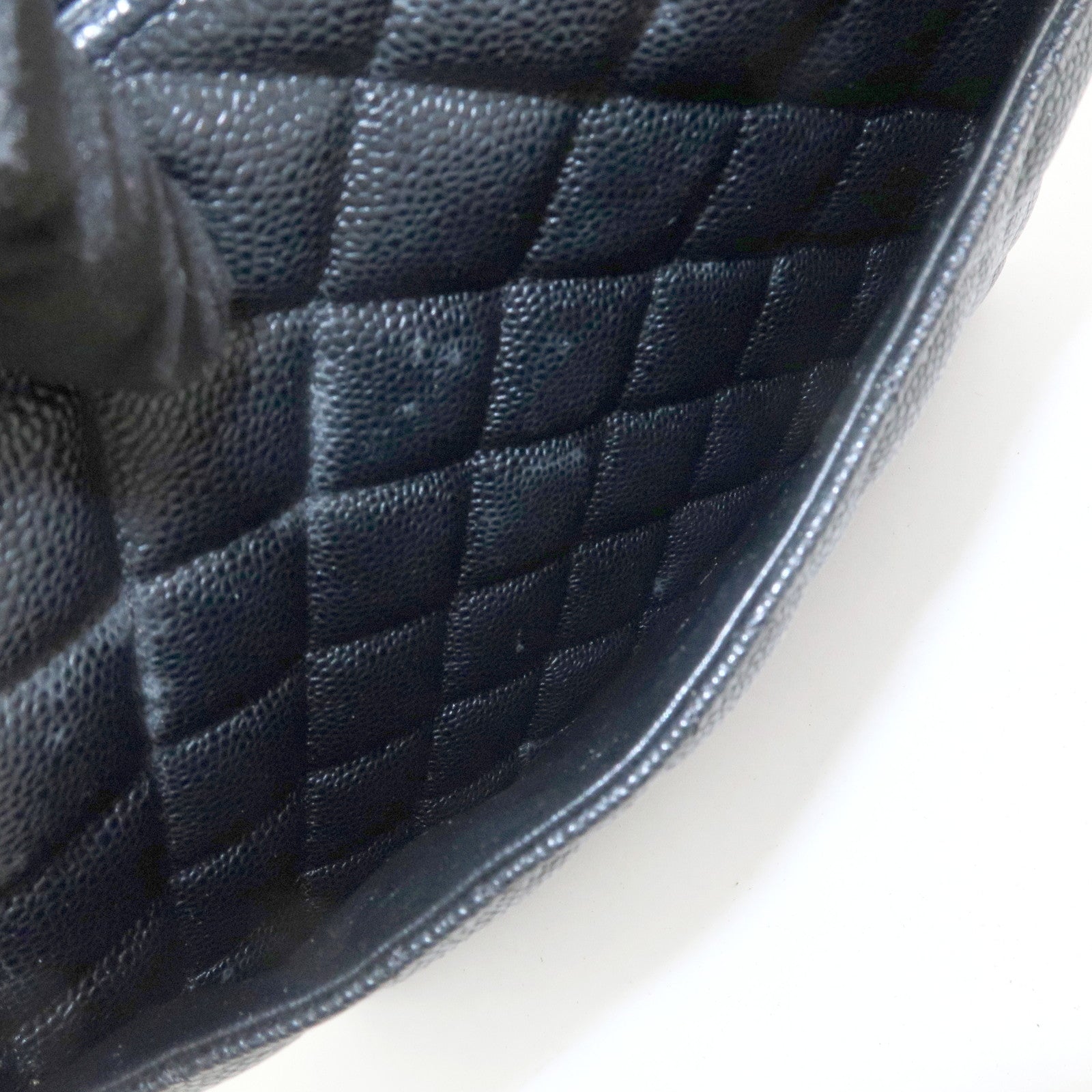 CHANEL Matelasse Caviarskin Medallion Tote Bag Hand Bag A01804