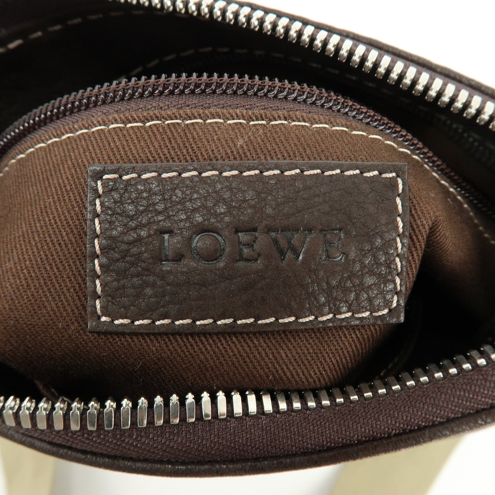 LOEWE Anagram Leather Shoulder Bag Crossbody Bag Brown