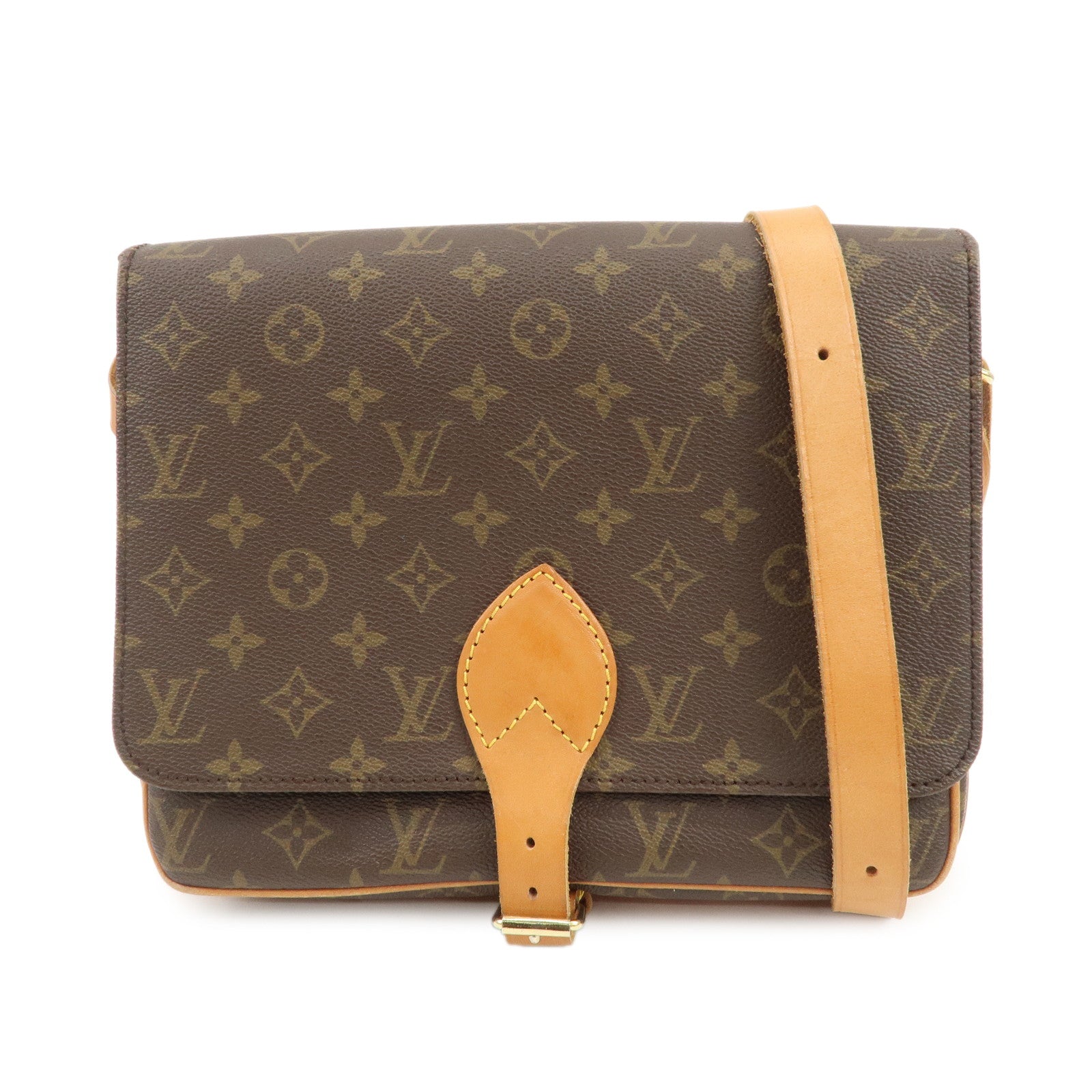 Louis Vuitton Monogram Cartouchiere GM Crossbody Bag Brown M51252