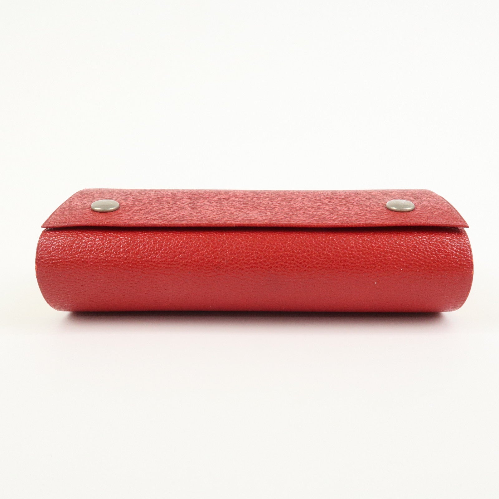HERMES Cahier Rouleaul Leather Notebook Cover Red