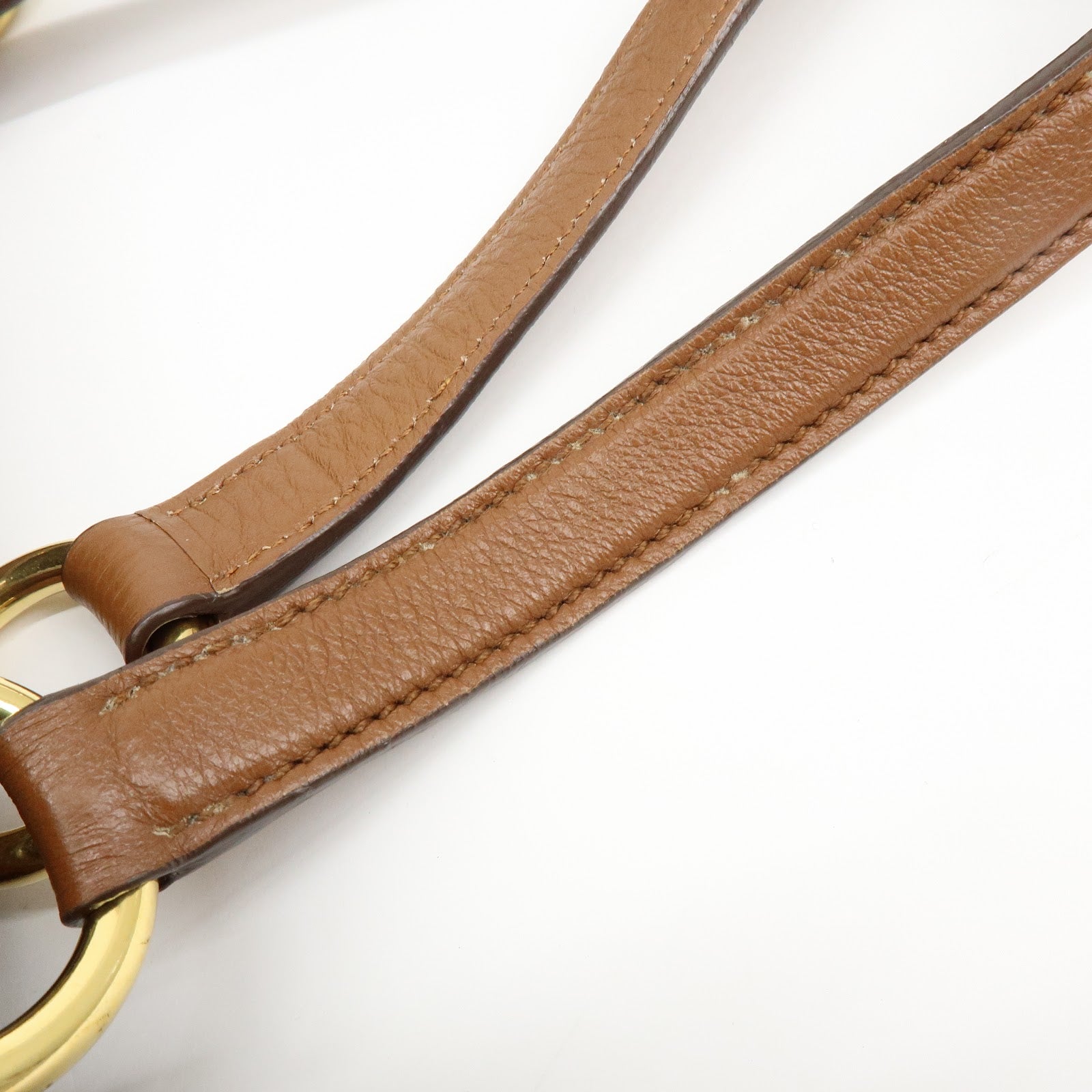 MIU MIU Madras Leather Tote Bag Shoulder Bag Brown