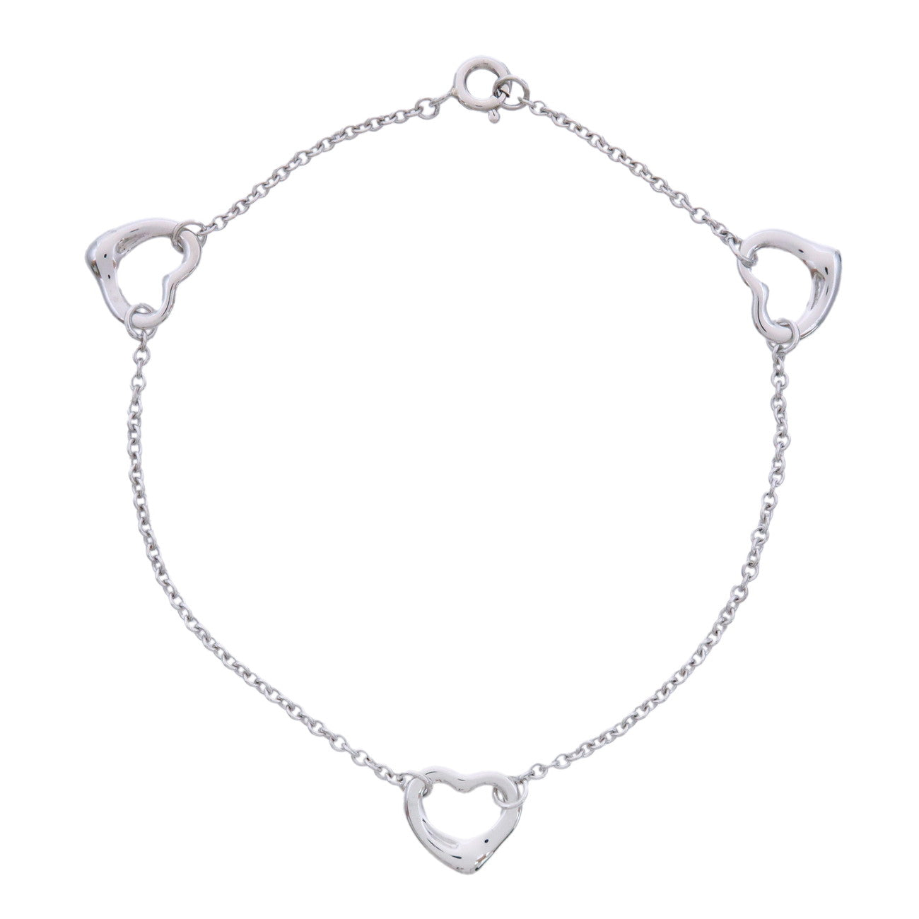 Tiffany & Co 3P Open Heart Bracelet SV925 Silver