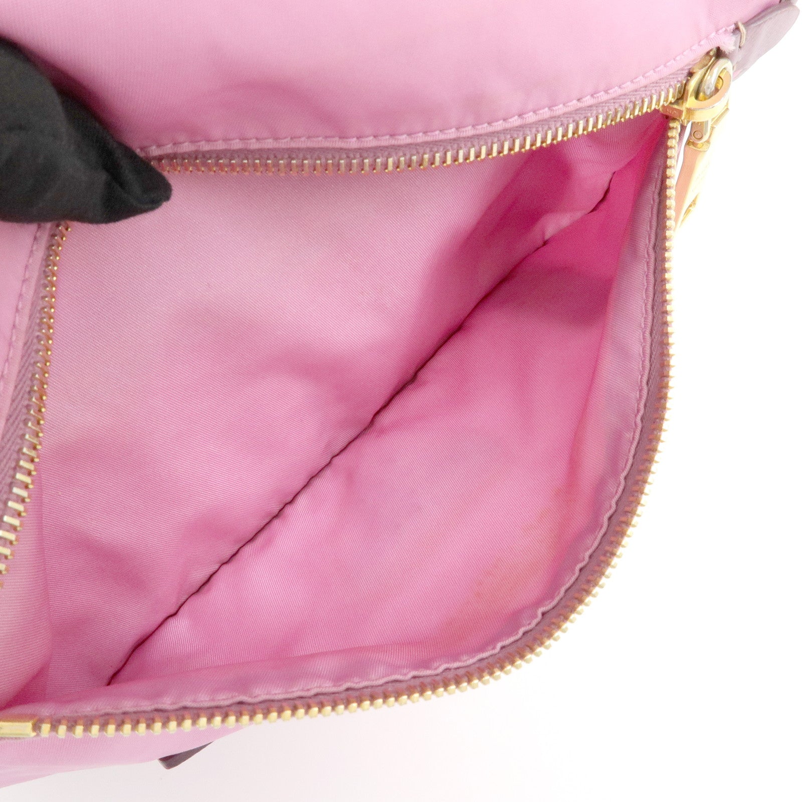 PRADA Nylon Saffiano Leather Shoulder Bag Crossbody Bag Purple